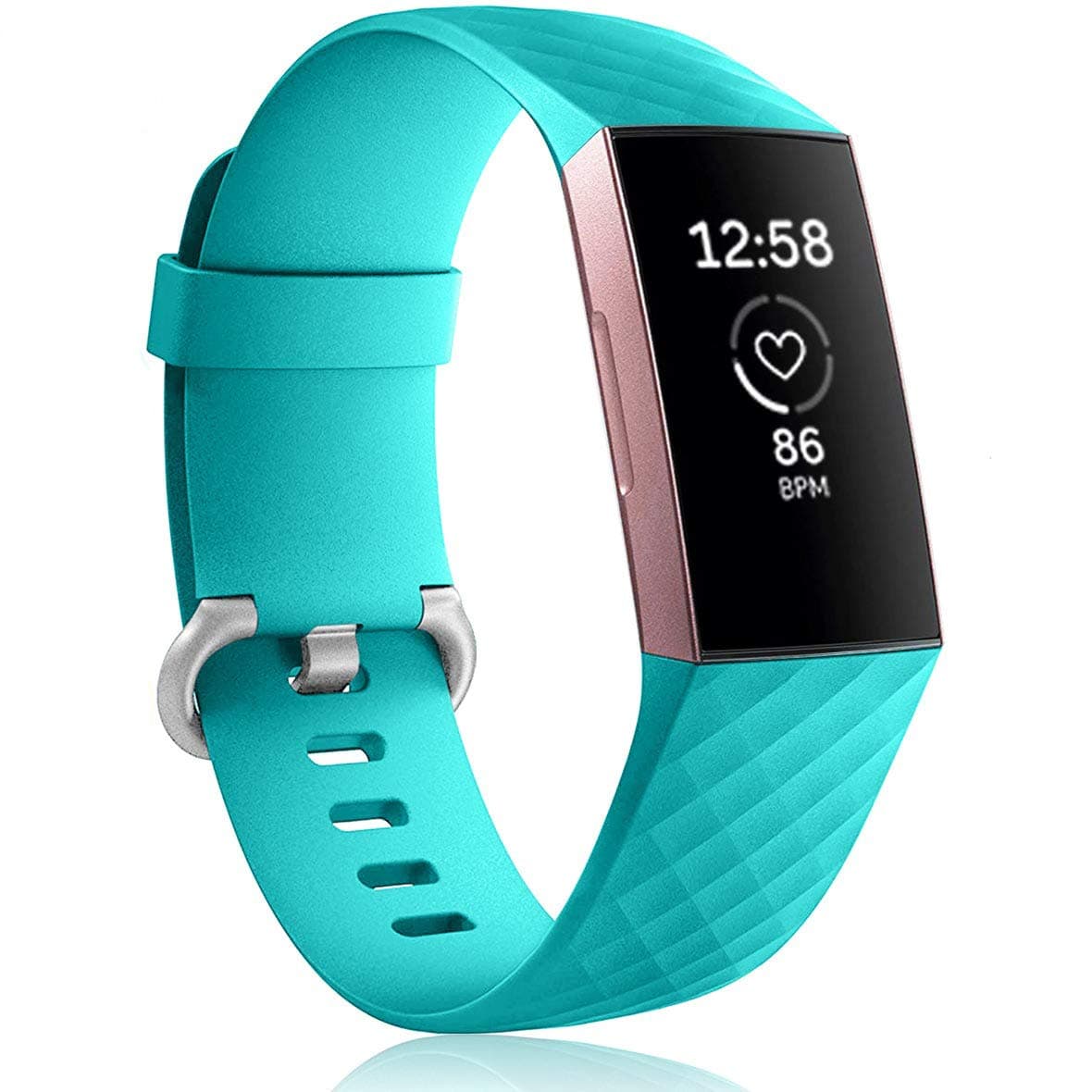Bands Compatible with Fitbit Charge 4 / Fitbit Charge 3 / Charge 3 SE, Waterproof Replacement Sports Watch Strap Wristbands for Women Men, Small, Teal