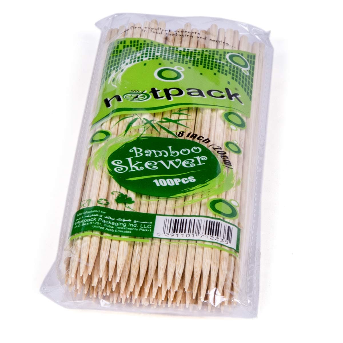 Hotpack Bamboo Skewer, 8'', 100 Pieces