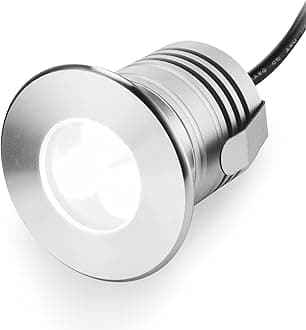 LED Underwater Pool Lights, 3W 12V-24V DC, IP68 Waterproof, Stainless Steel Aluminum, lamp for Inground Swimming Pools Ponds Fountains Steps,Cool White(6000K)