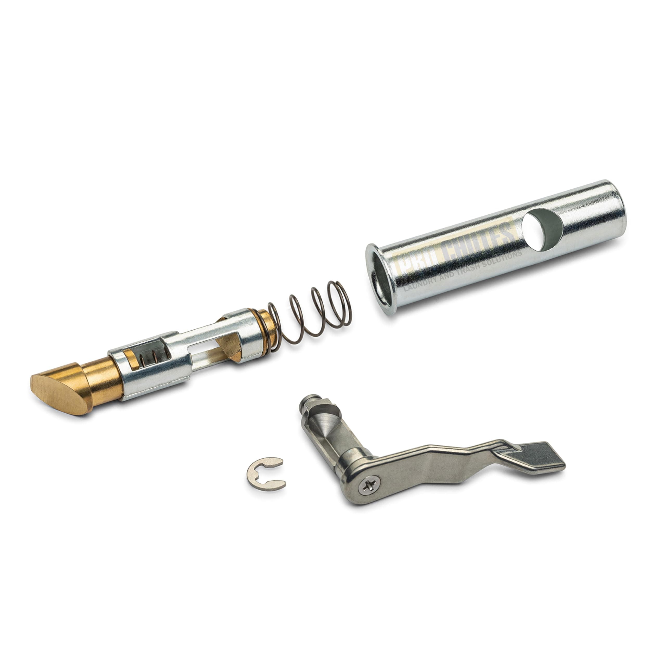 Trash Chute Thumb Latch Trigger Plunger - Bottom Hinged Door Handle 1-5/8 Inch Backset Silver Tubular Part for Wilkinson and Other Manufactured Garbage & Rubbish Stainless Steel Doors (Galvanized)