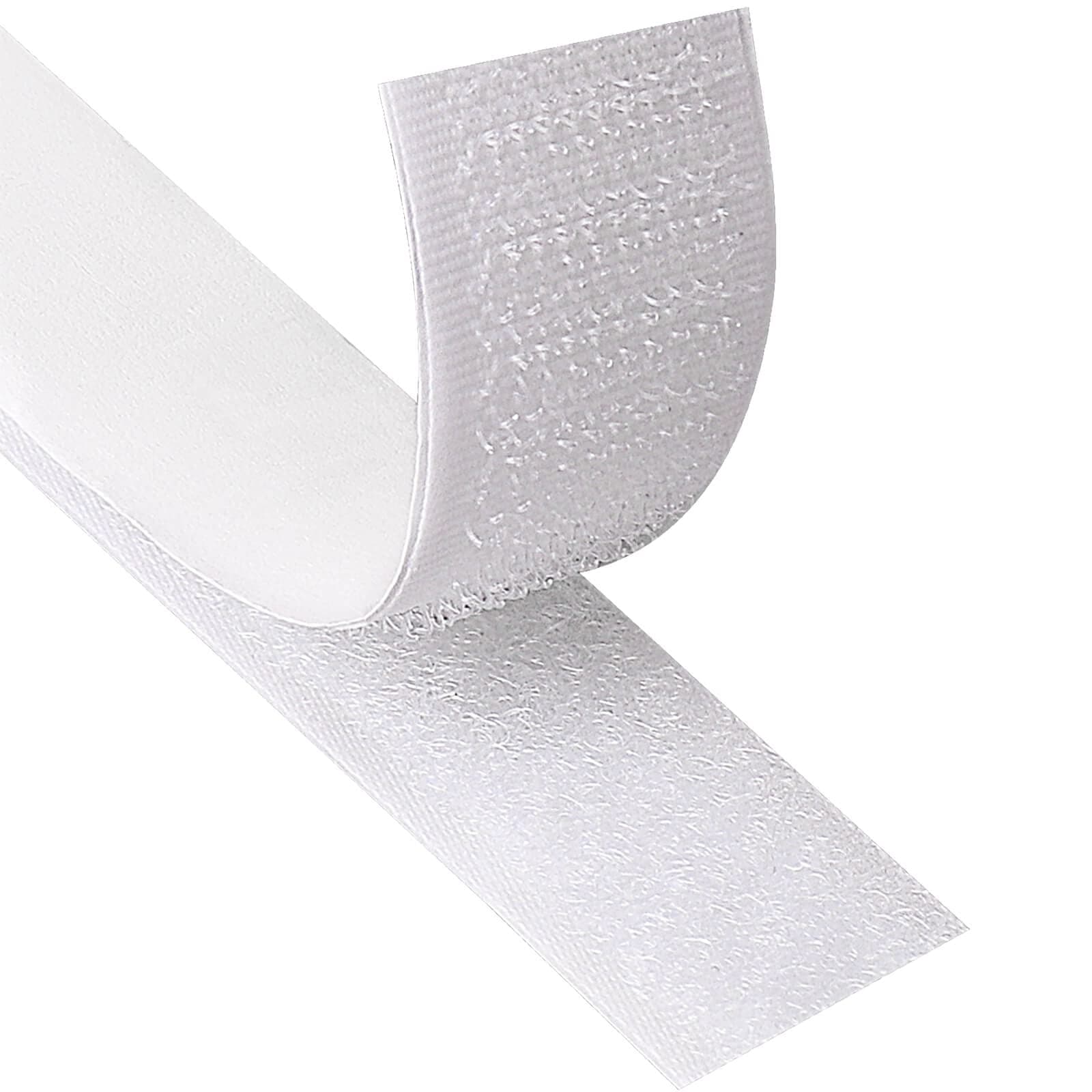 Blooven Hook and Loop Strip Tape 8M Self Adhesive Sticky Back Fastening Tape 20mm Wide (White)