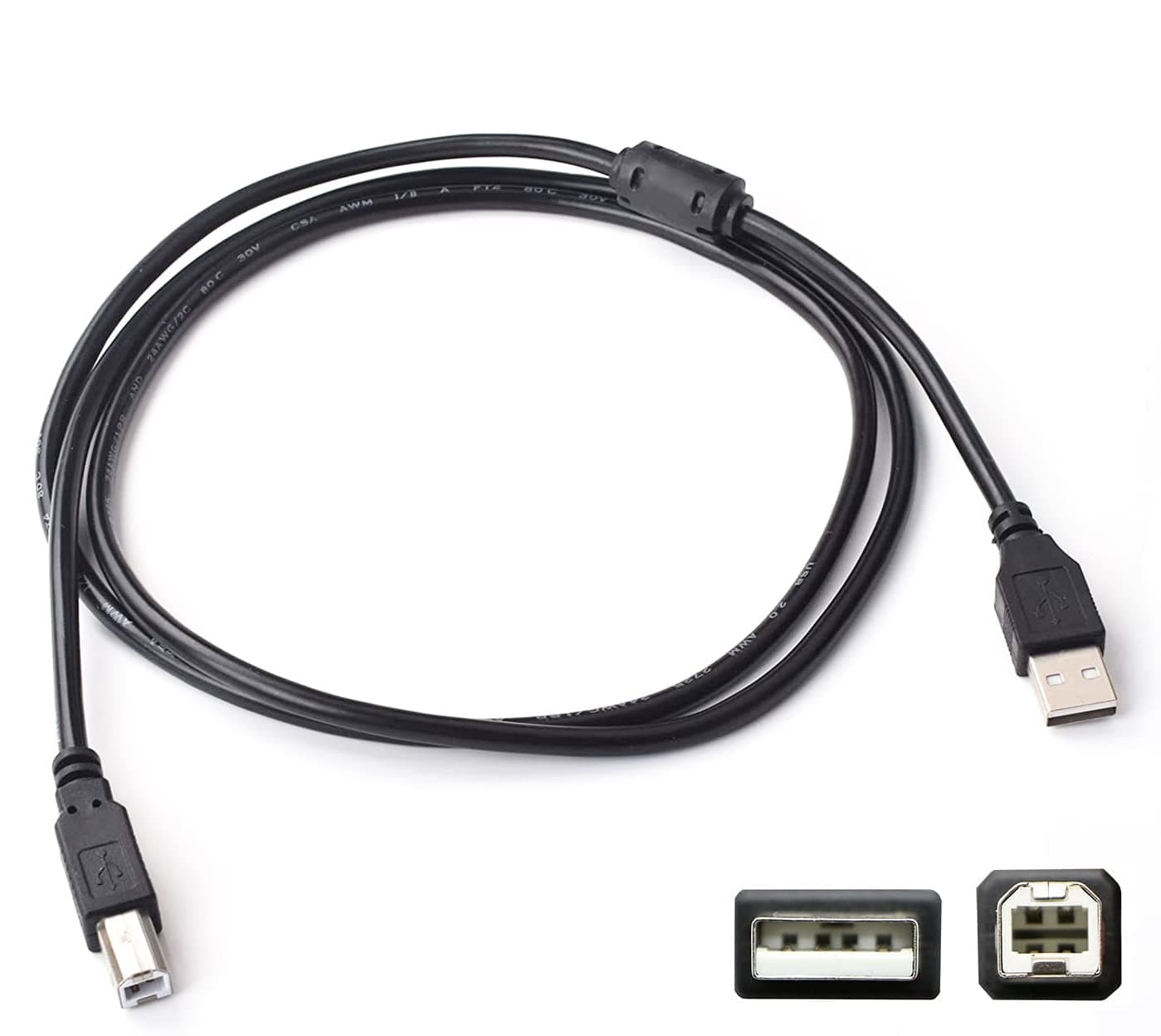 Silverline 6FT USB 2.0 Cable for Alesis Keyboard MIDI Controller: V25, V49, V61, V25 MKII, V49 MKII, V61 MKII