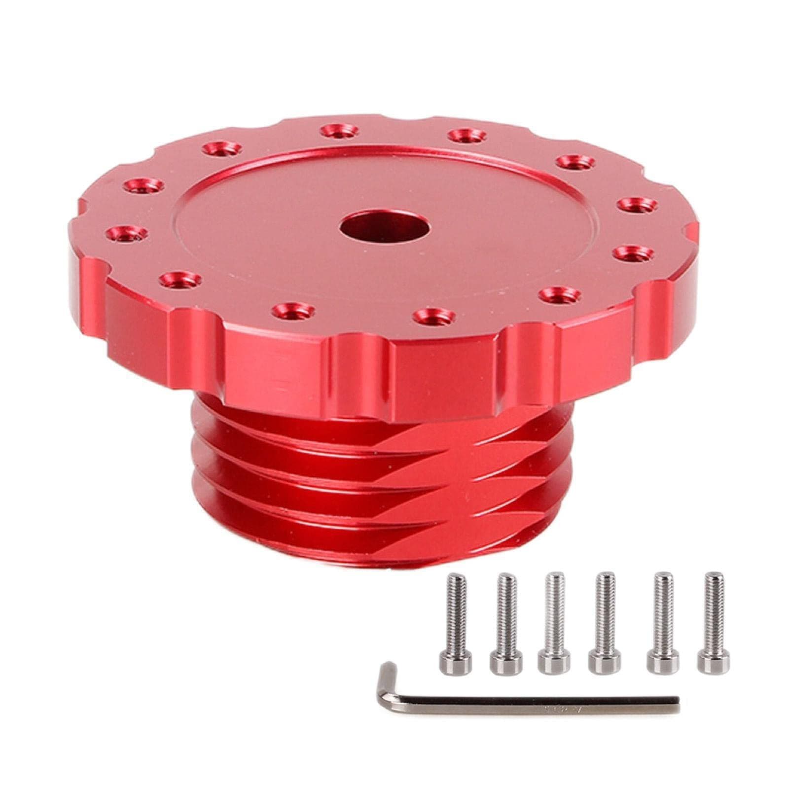 Steering Wheel Adapter for Thrustmaster T500/T300/TS-PC/TX RC Car, Steering Wheel Hub Adapter Conversion Spacer 6 Hole for Racing Game Club Car 70-74mm - Red