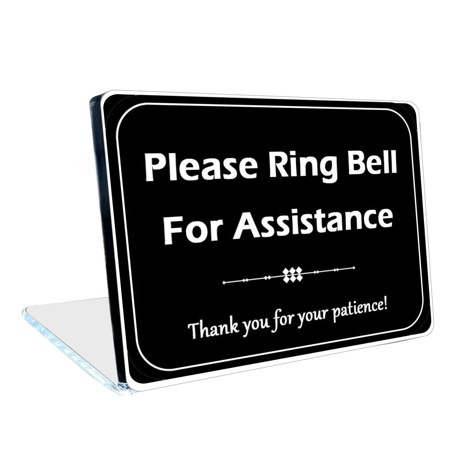 Please Ring Bell for Assistance Sign, Please Ring Bell for Assistance Dsek Sign for Business Home Door Wall Window Office Entrance,Acrylic-8 x 6inches