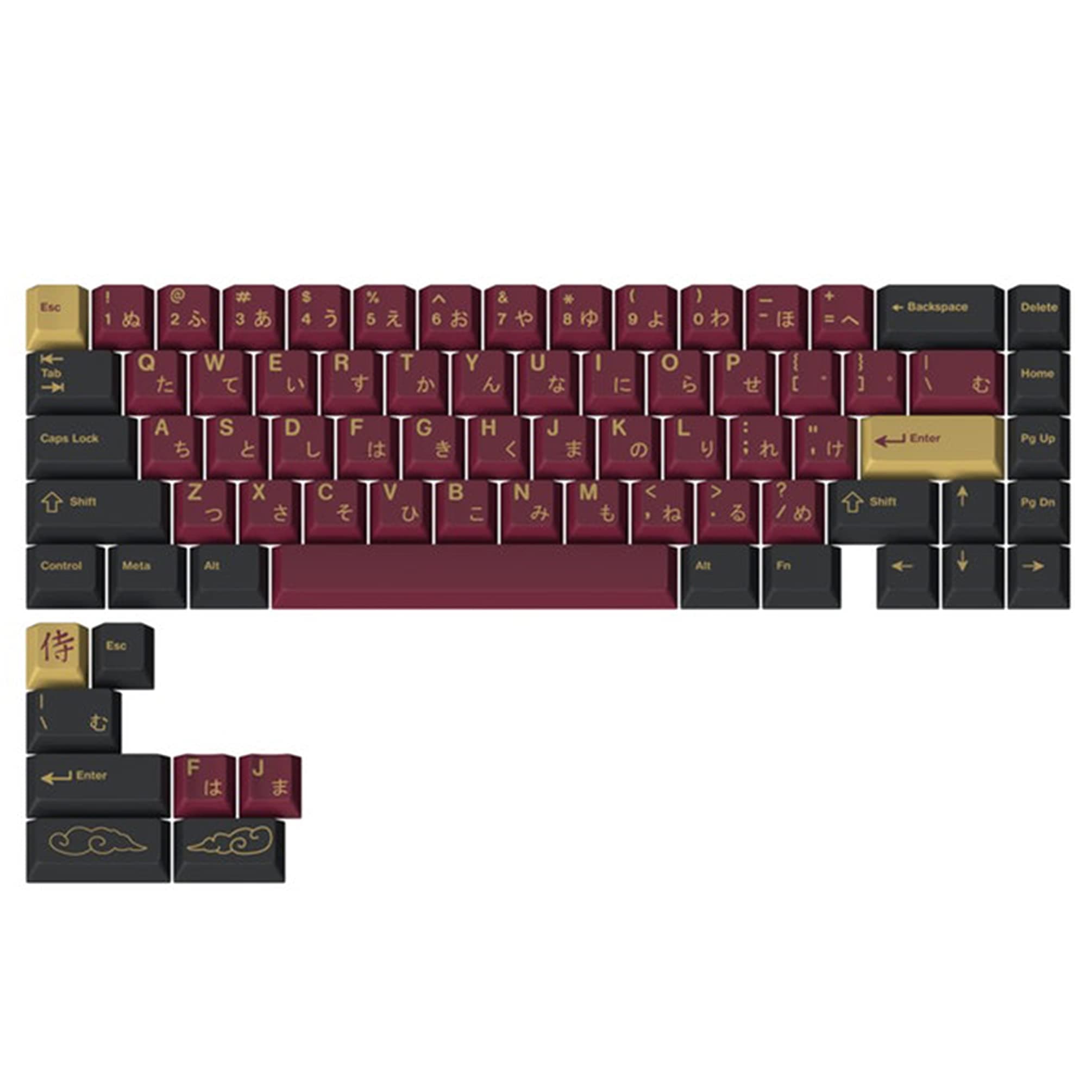 Redsuns GMK Red Samurai Keycap Set for 65% Keyboards - Compatible with Cherry MX Switches and Clones (65% 75-Key Kit)