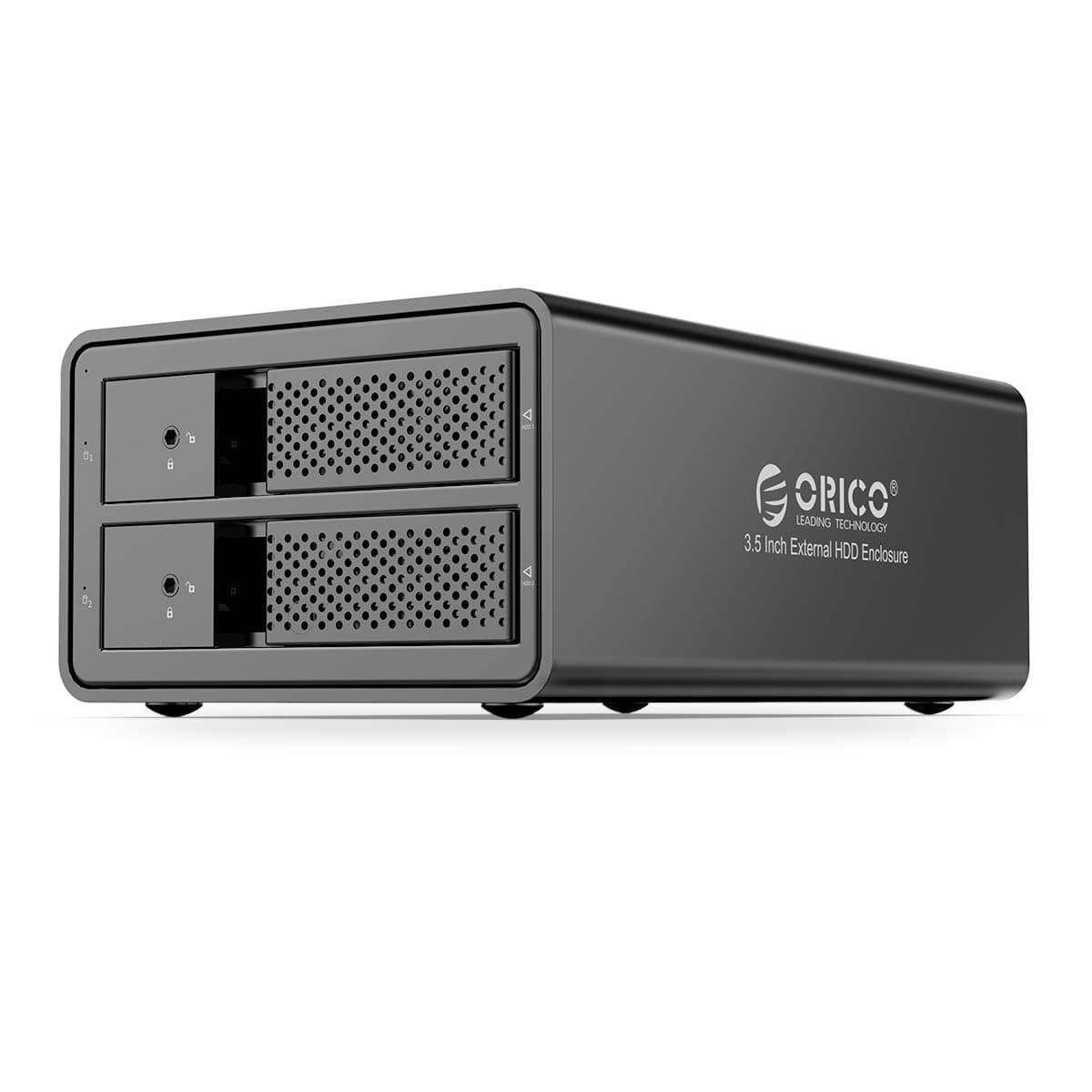 ORICO 2 Bay USB 3.0 to SATA 3.5 inch External Hard Drive Enclosure Support 32TB (2 x 16TB) Aluminum Alloy HDD RAID Enclosure Support RAID Mode Storage-9528RU3