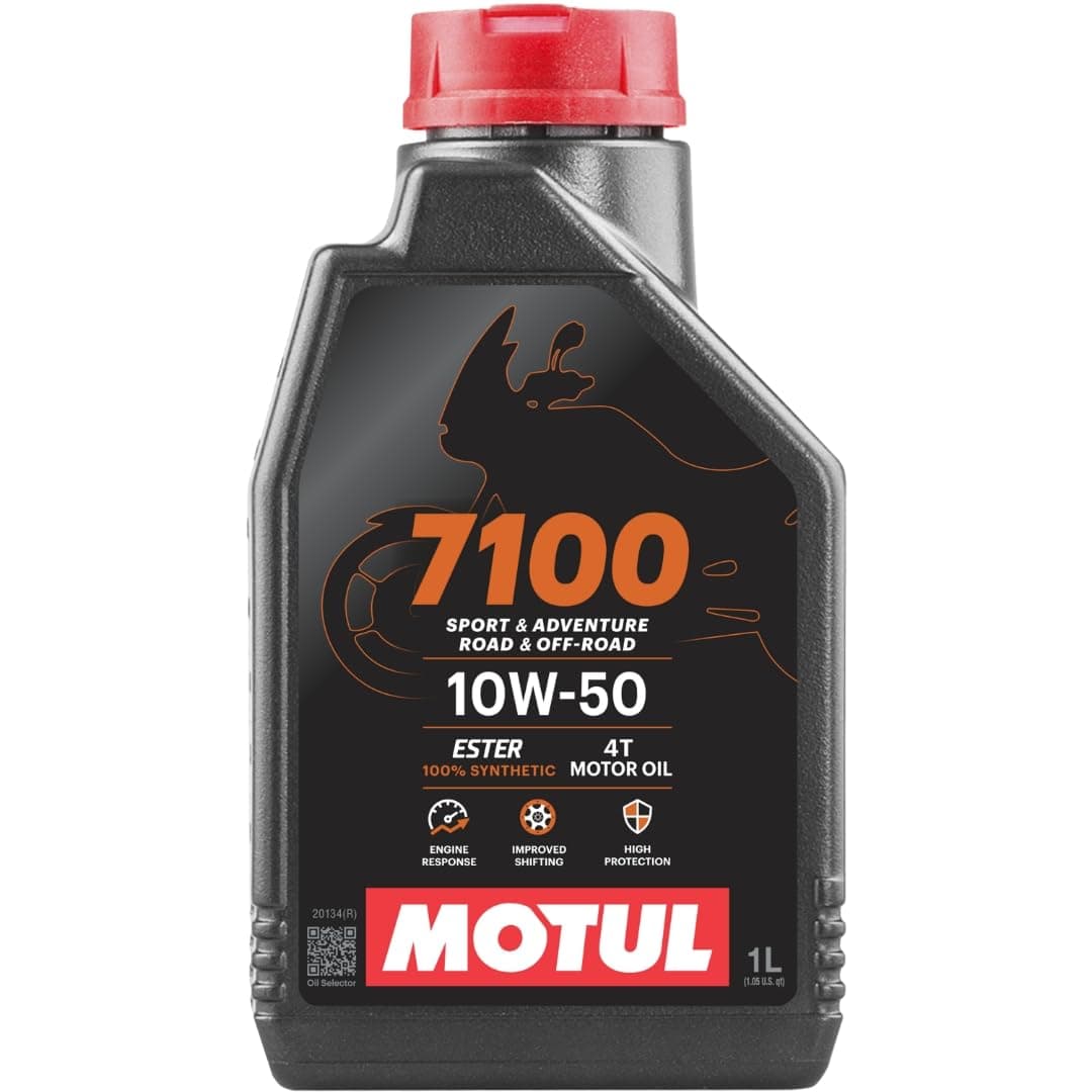 7100 4T API SN Fully Synthetic Ester Petrol Engine Oil for Bikes, 10W50 - 1L