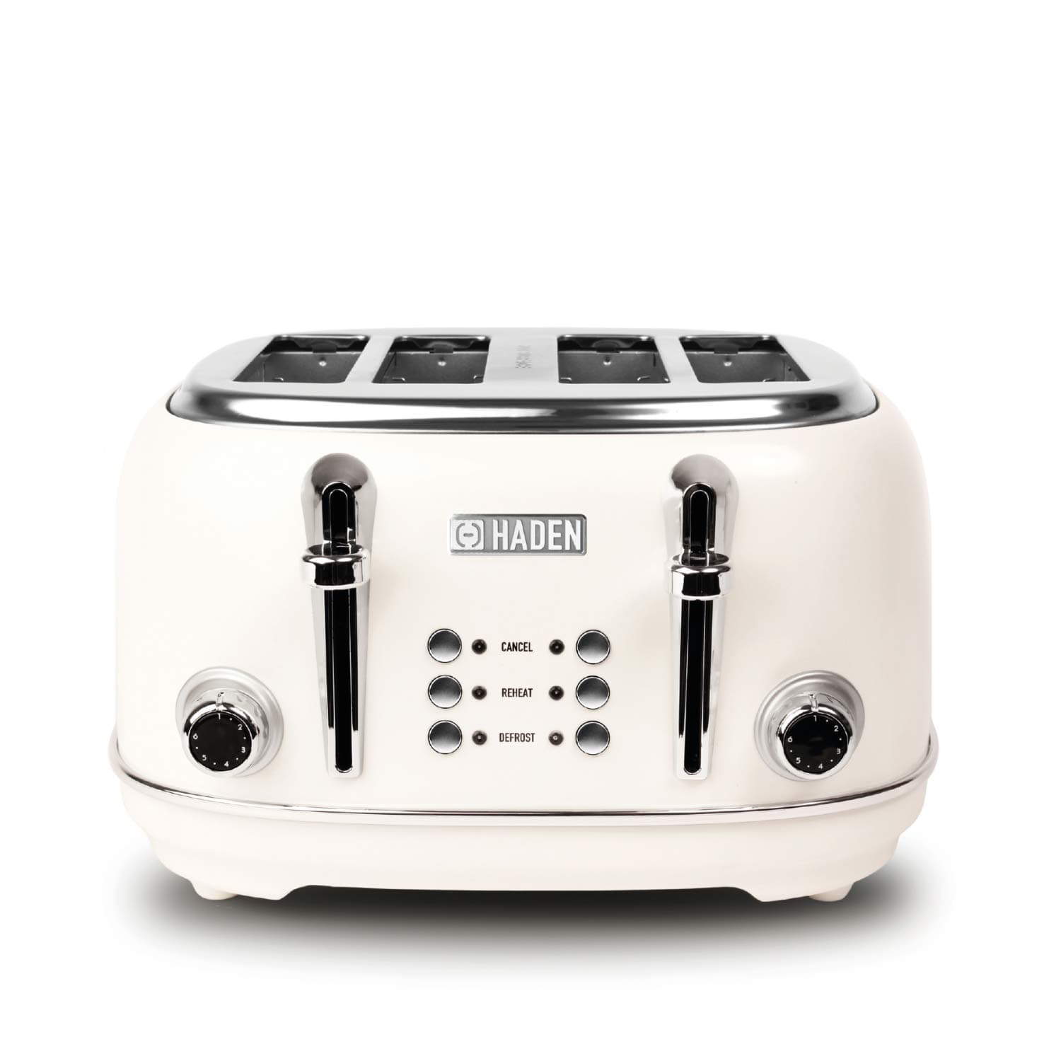 Heritage White Toaster 4 slice - Variable Browning Control Toaster - Stainless Steel Housing - Reheat and Defrost Functions - Self Centring Function - 1370-1630W