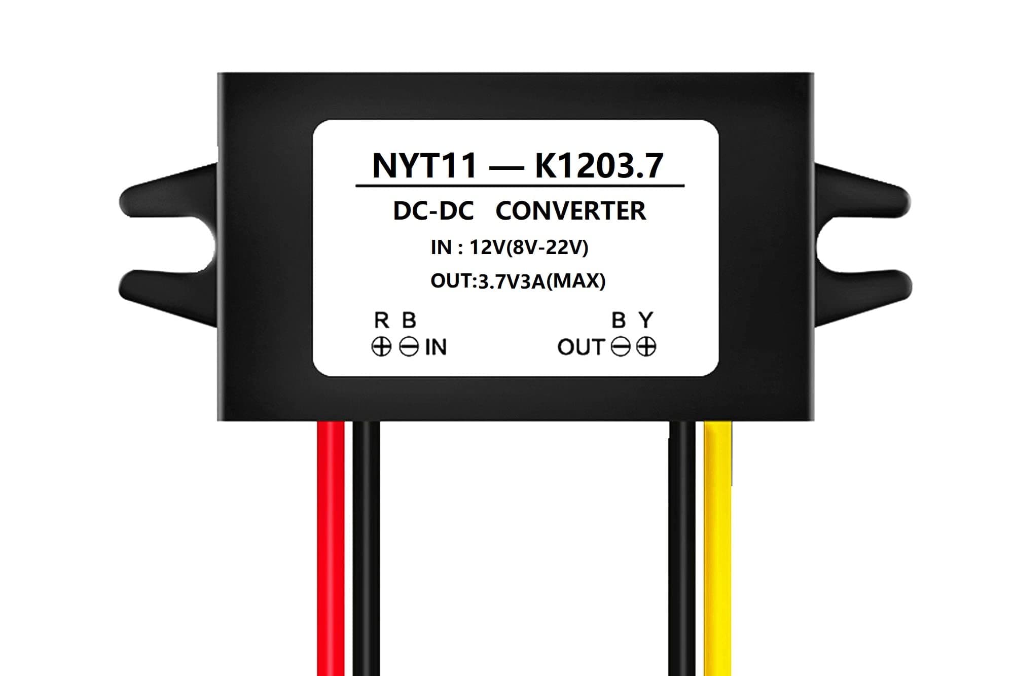 NOYITO DC to DC 3.7V 2A Converter Buck Module 12V 16V 6V-22V Buck to 3.7V 2A Power Converter IP68 Waterproof with Overcurrent Overheat Short-Circuit Undervoltage Protection (3.7V 2A, Black)