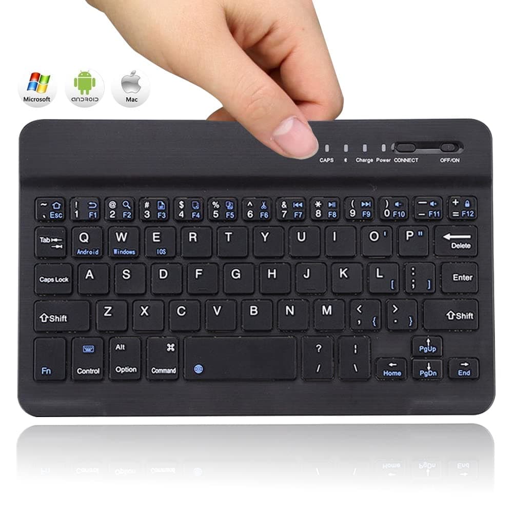 For 2.4G Ultra-Slim Bluetooth Keyboard For iPhone, iPad, Smartphone, Tablet, Windows, Apple TV, Ultra-Thin, Ultra-Light, Short-Cut Keys, QWERTY UK Layout