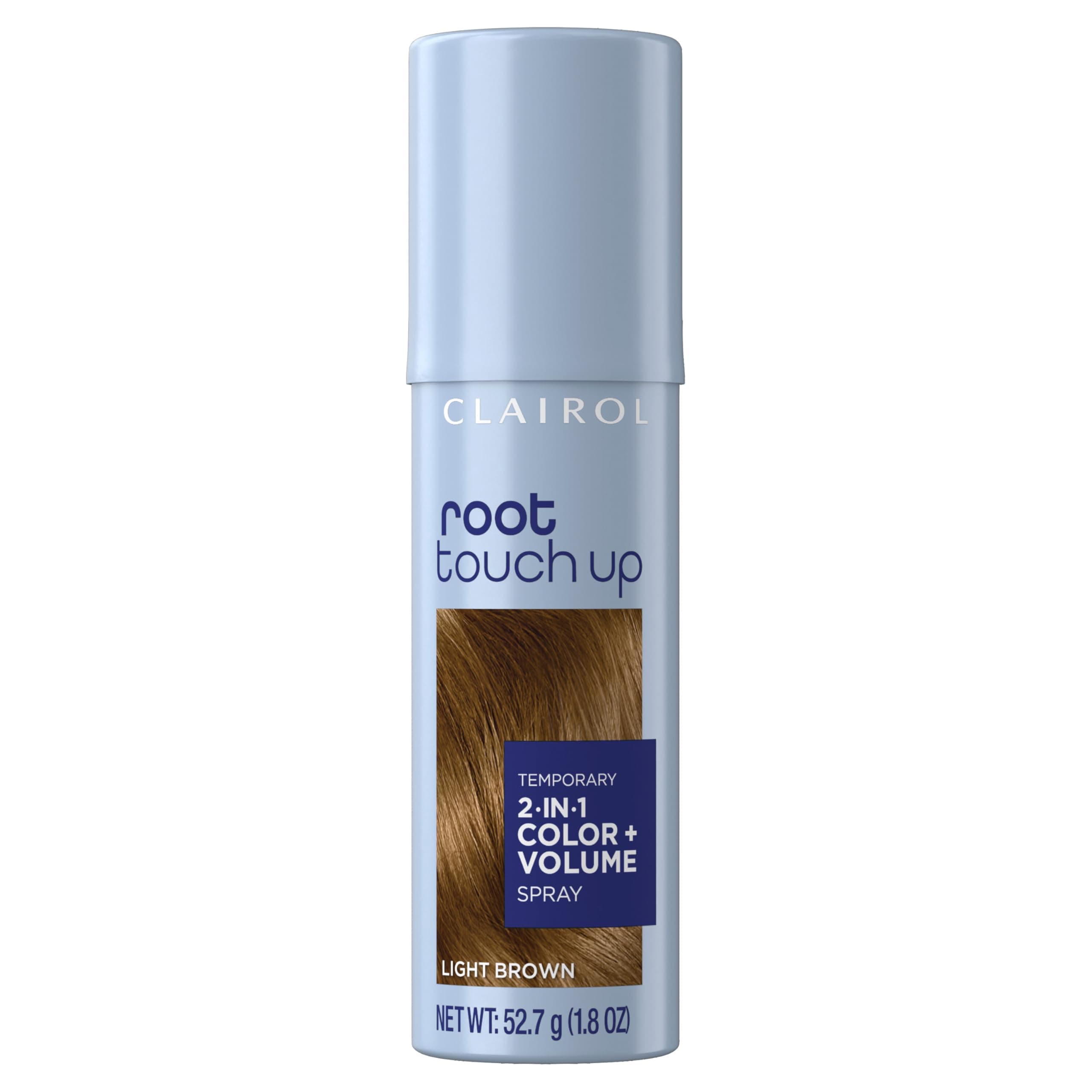 Root Touch-Up Color + Volume 2-in-1 Temporary Hair Coloring Spray, Light Brown Hair Color, Pack of 1 - Packaging May Vary