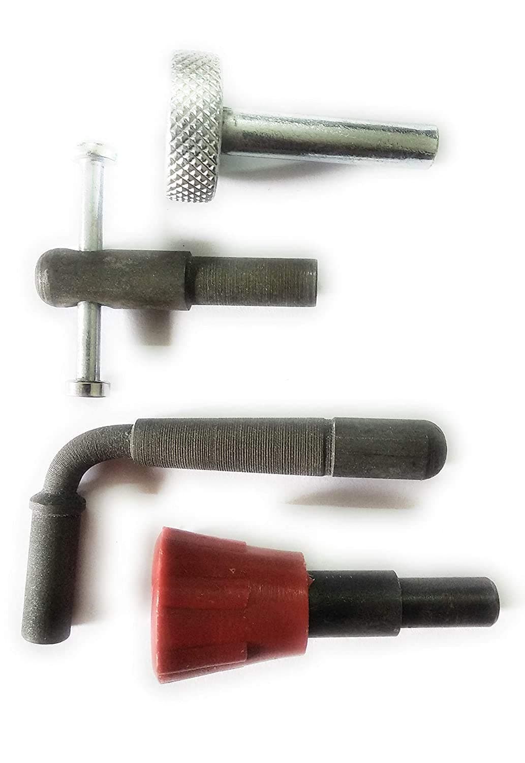 GIZMO Multi-Vehicle Tappet Setting Square Hole Key Tools for Motorbikes Sliding, L Type, Plastic Knob, Steel Knurling Knob Models Hardened and Tempered Steel for Hero Honda - 4 Pieces (200 grams)