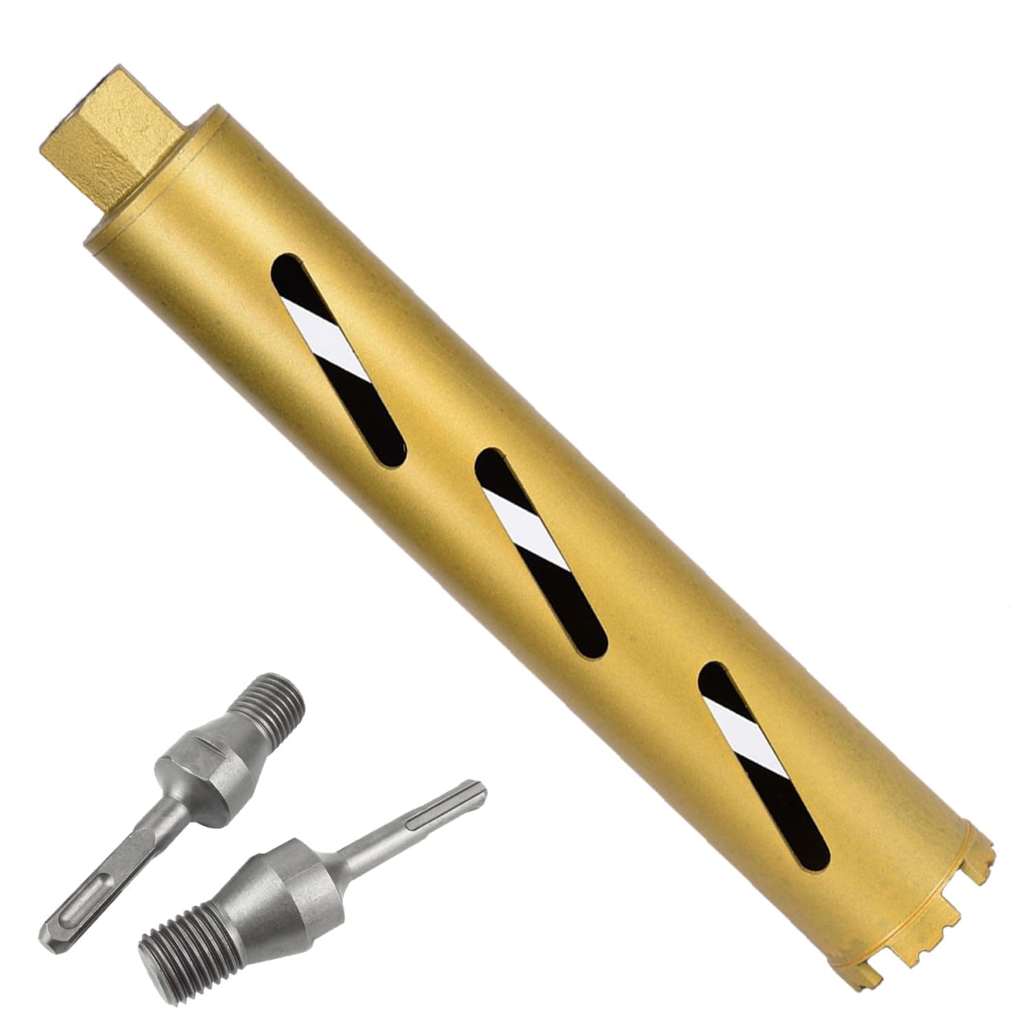 2" Dry Core Drill Bits for Cured Concrete with Rebar Brick Block Masonry etc 13in/330mm Drilling Depth，10mm Diamond Segment Height，2 Adapters