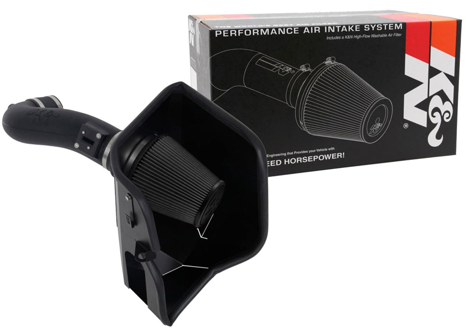 K&N Dryflow Cold Air Intake Kit: Easy to Clean, Oil-Free Air Filter, Increase Horsepower up to 9 HP: Compatible with 5.3/6.2L, V8 2019-2023 Chevy/GMC/Cadillac (See Product Description), 30-3110