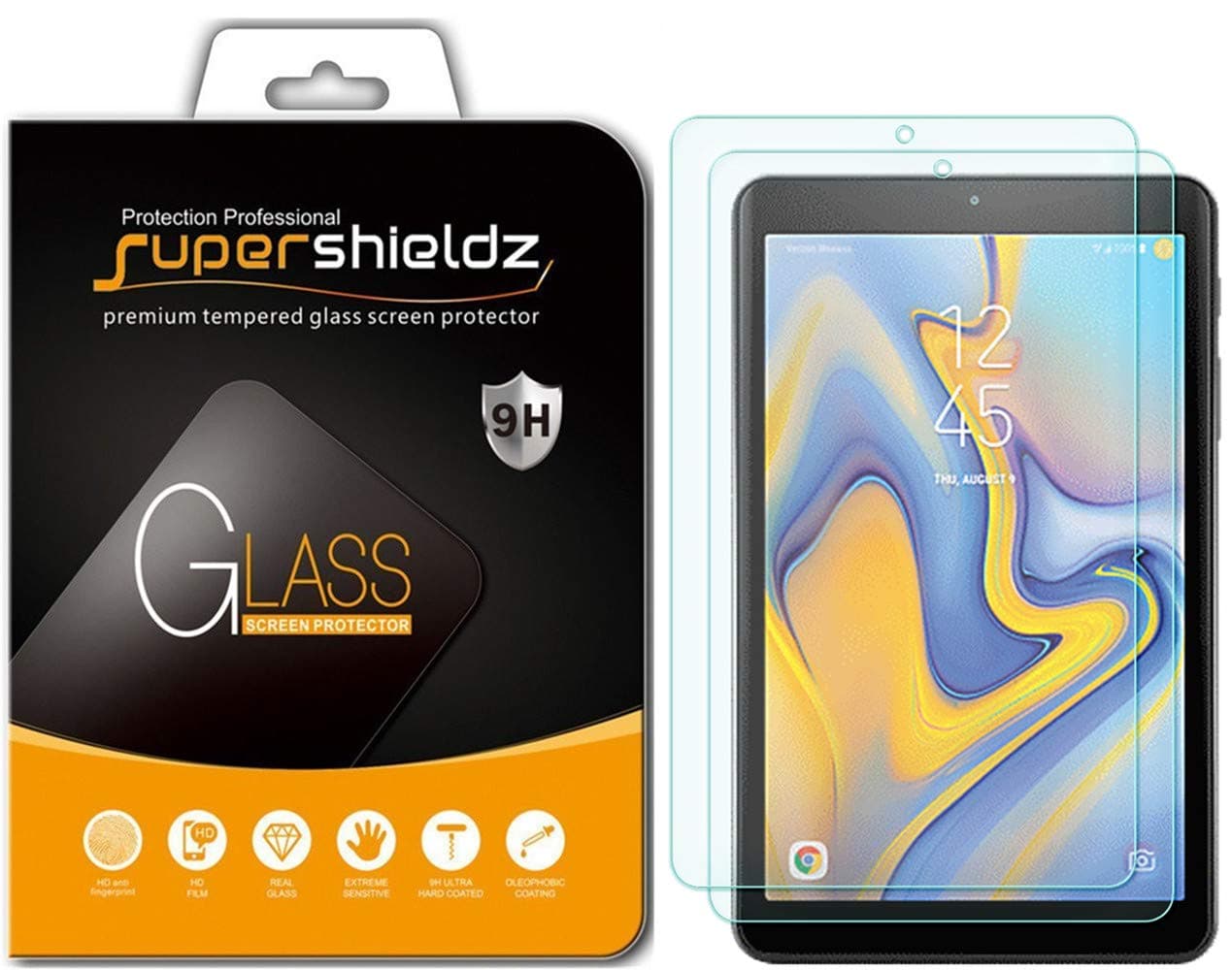 Supershieldz (2 Pack) Designed for Samsung Galaxy Tab A 8.0 inch (2018) (SM-T387 Model) Tempered Glass Screen Protector Anti Scratch, Bubble Free