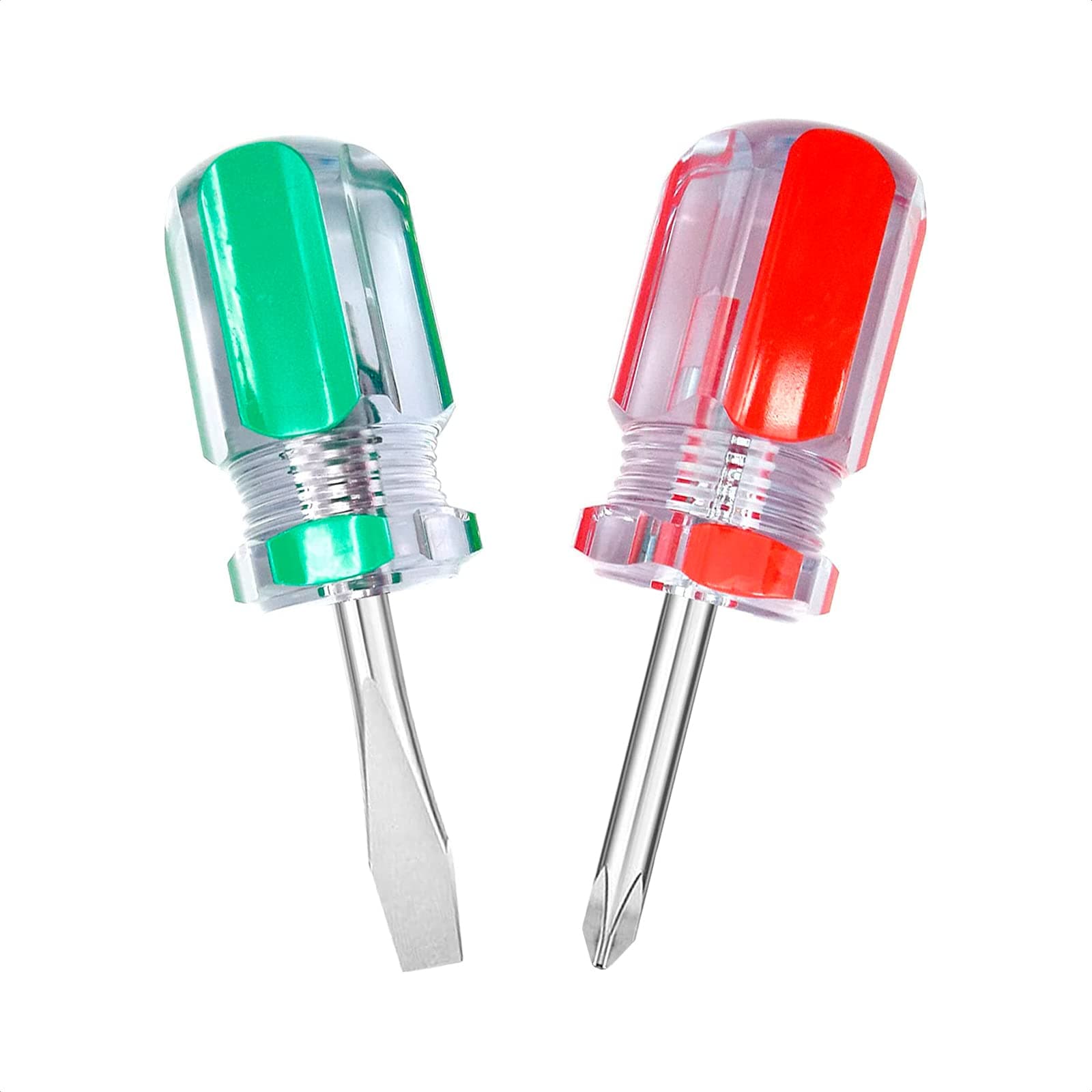 Reluen 2 pcs mini small screwdriver flat head/cross/extra short screwdriver combination sewing machine screwdriver combination