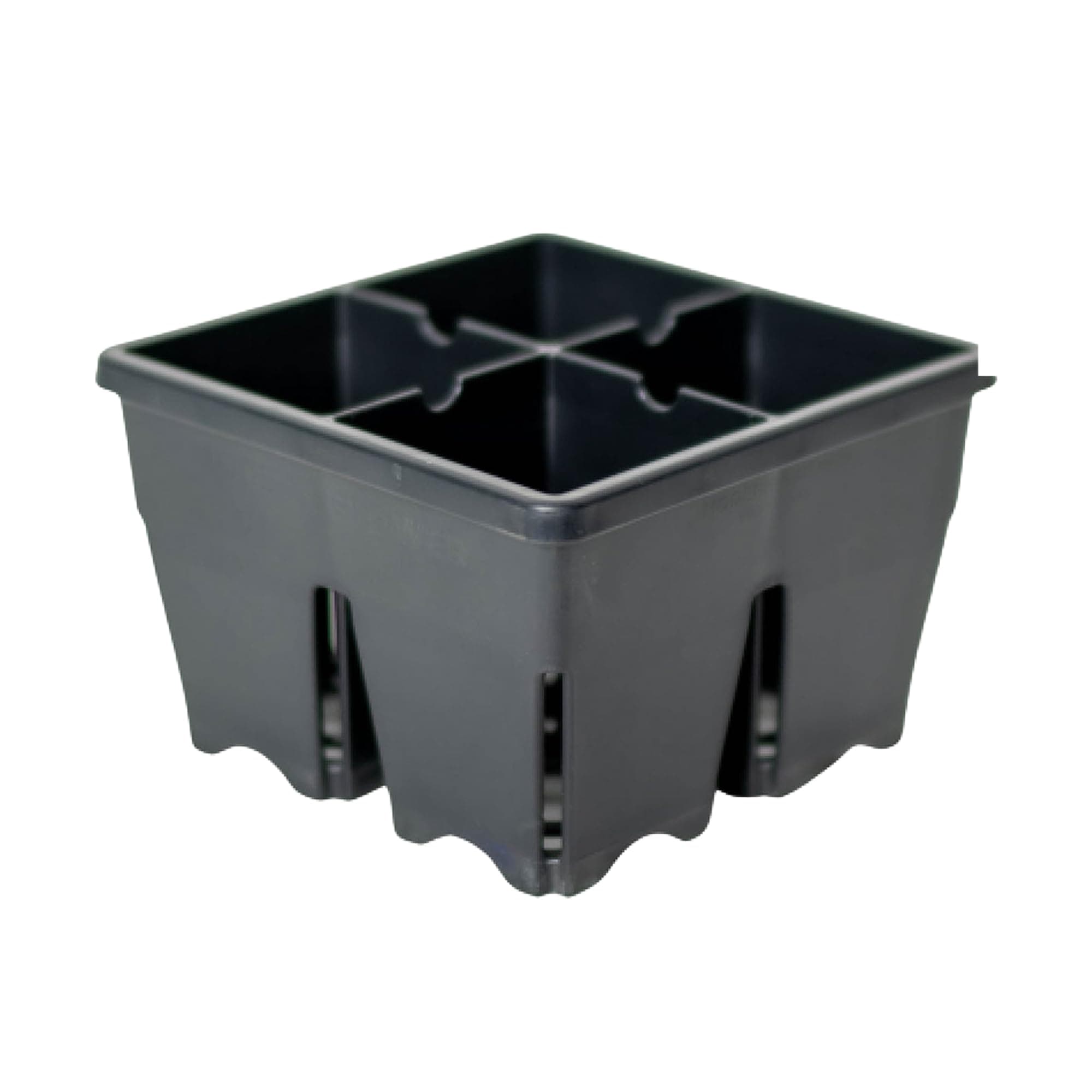 Reusable Seed Starter Tray - 4 Cell 4"/8 Seedling Starter Trays - Easy Watering, Indoor Greenhouse, Plant Starter, Gardener-Friendly for Seedlings | UV-Treated & BPA-Free - Black