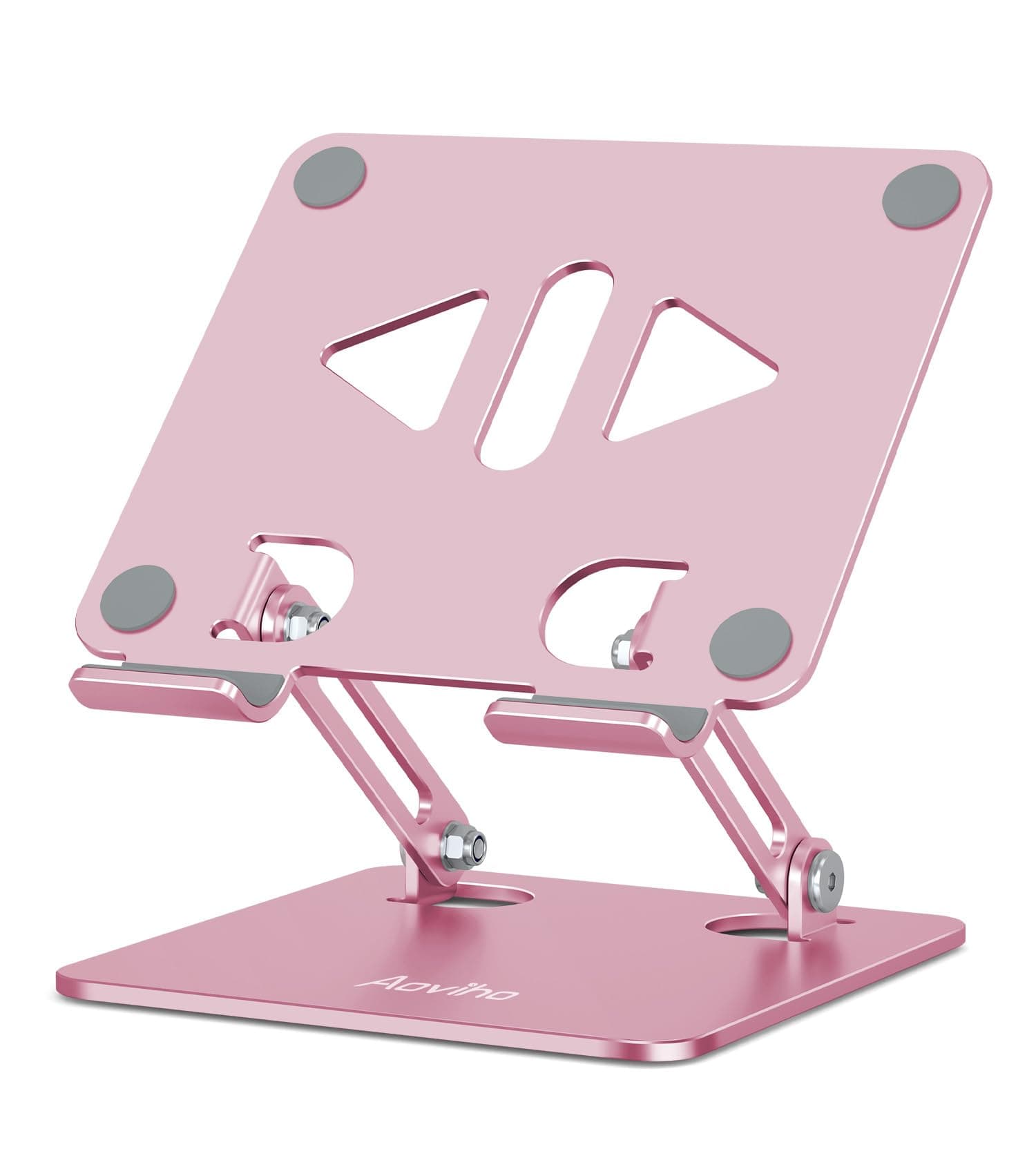 Tablet Stand Holder for Desk, Adjustable Desktop Tablet Holder, Foldable Aluminum Tablet Mount for iPad pro 12.9, iPad Air Mini, Samsung Galaxy Tabs Z Fold Kindle Fire,4-12 inch, Rose Gold