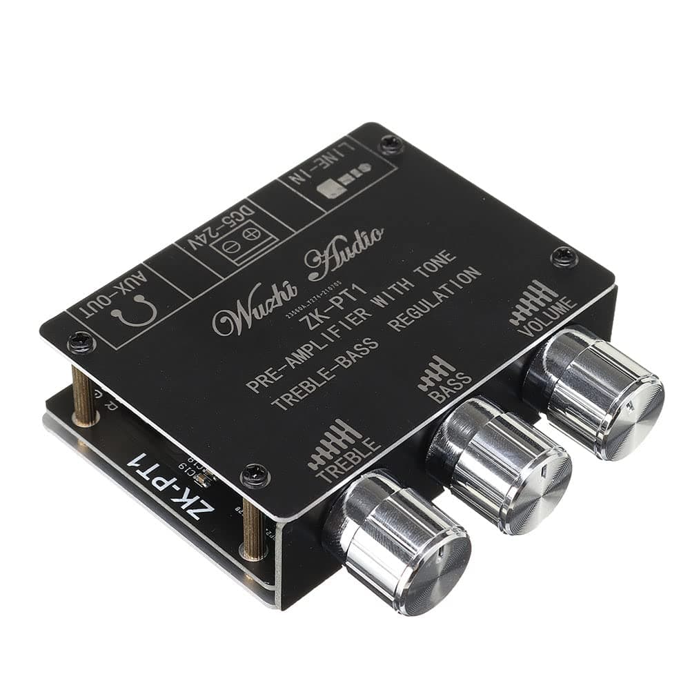 Bluetooth 5.0 Audio Receiver Decoder Stereo Tone Board ZK-PT1 Volume Controller Treble Bass Tonal preamp Amp Knob For Amplifier