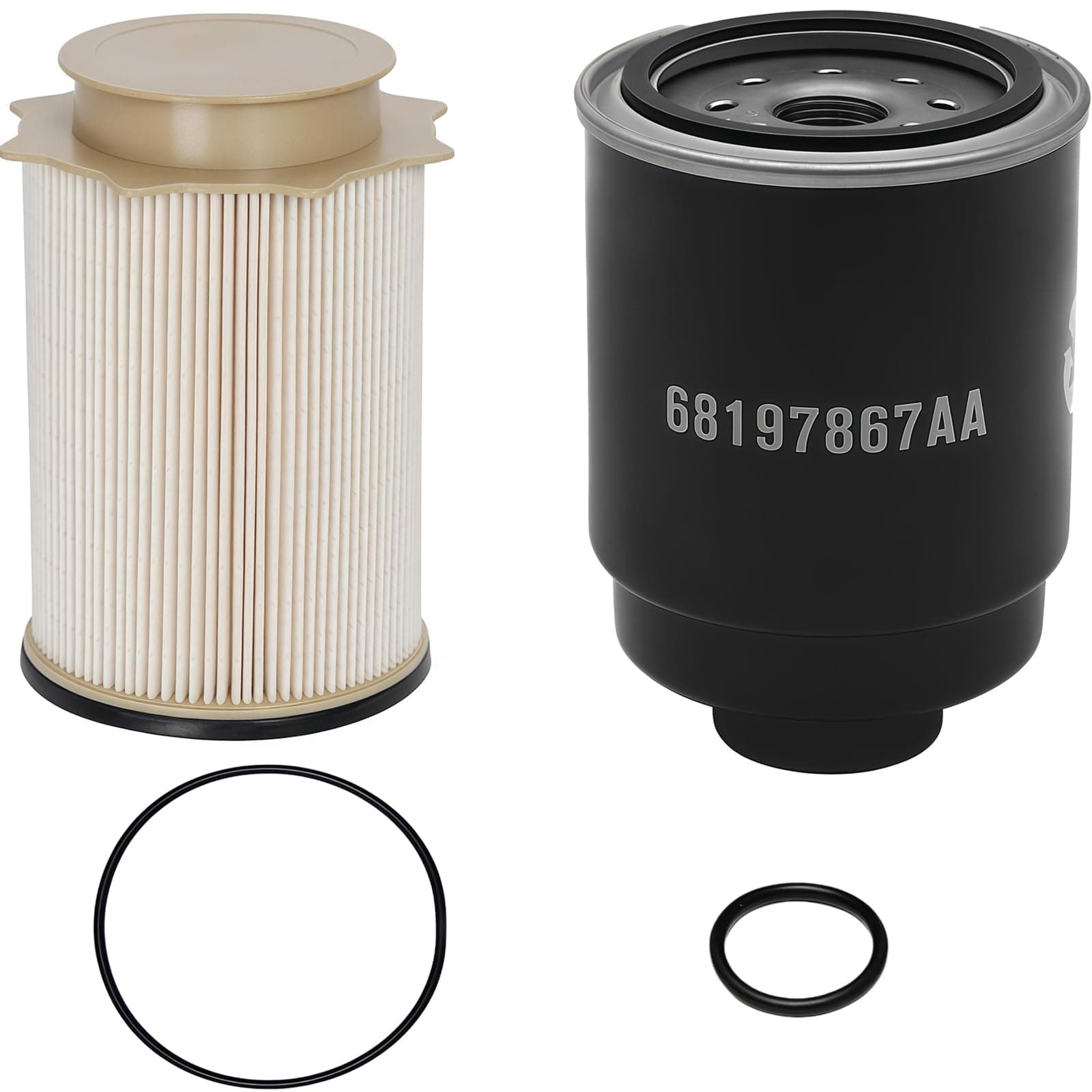 6.7L Cummins Fuel Filter Water Separator Set | Replacement for 2013-2018 Dodge Ram 2500 3500 4500 5500 6.7L Cummins Turbo Diesel Engines | Replaces# 68197867AA, 68157291AA