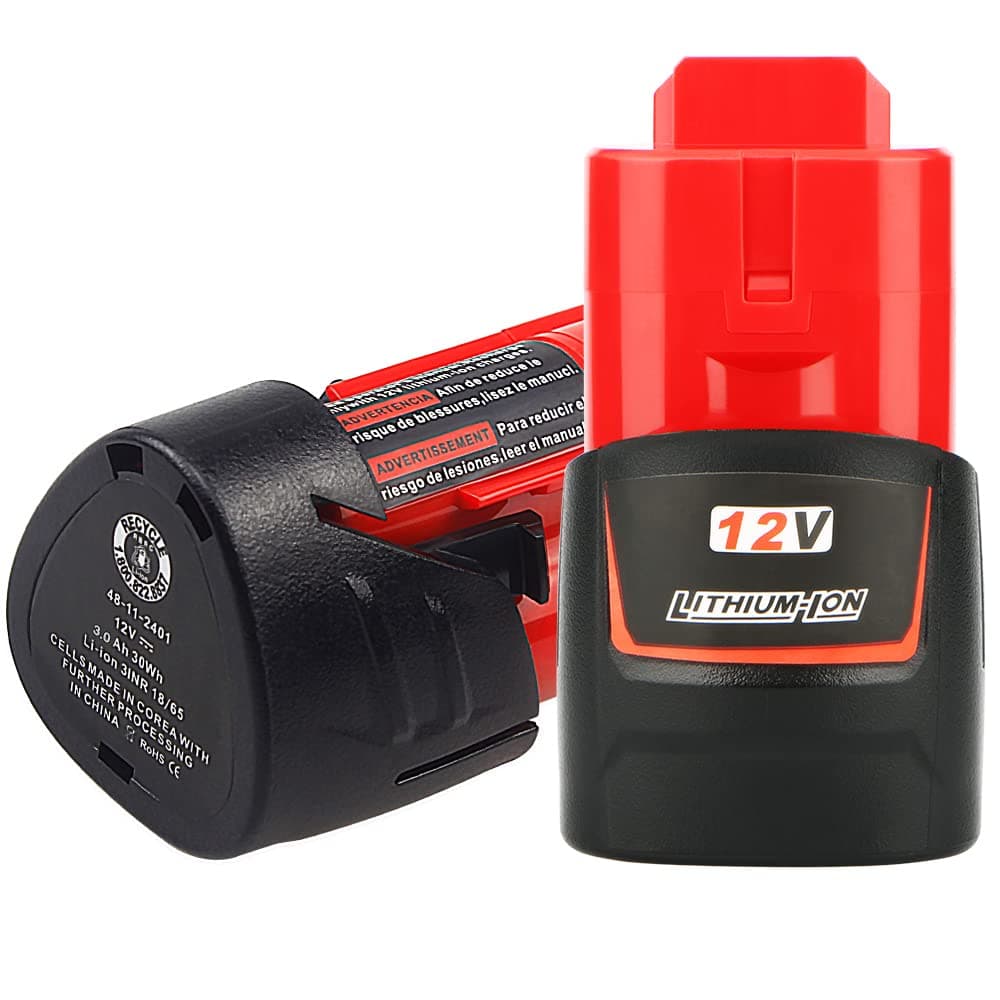2 Pack 12V 3.0Ah Replacement Battery Compatible with Milwaukee Cordless Power Tools (Not Made in Milwaukee)