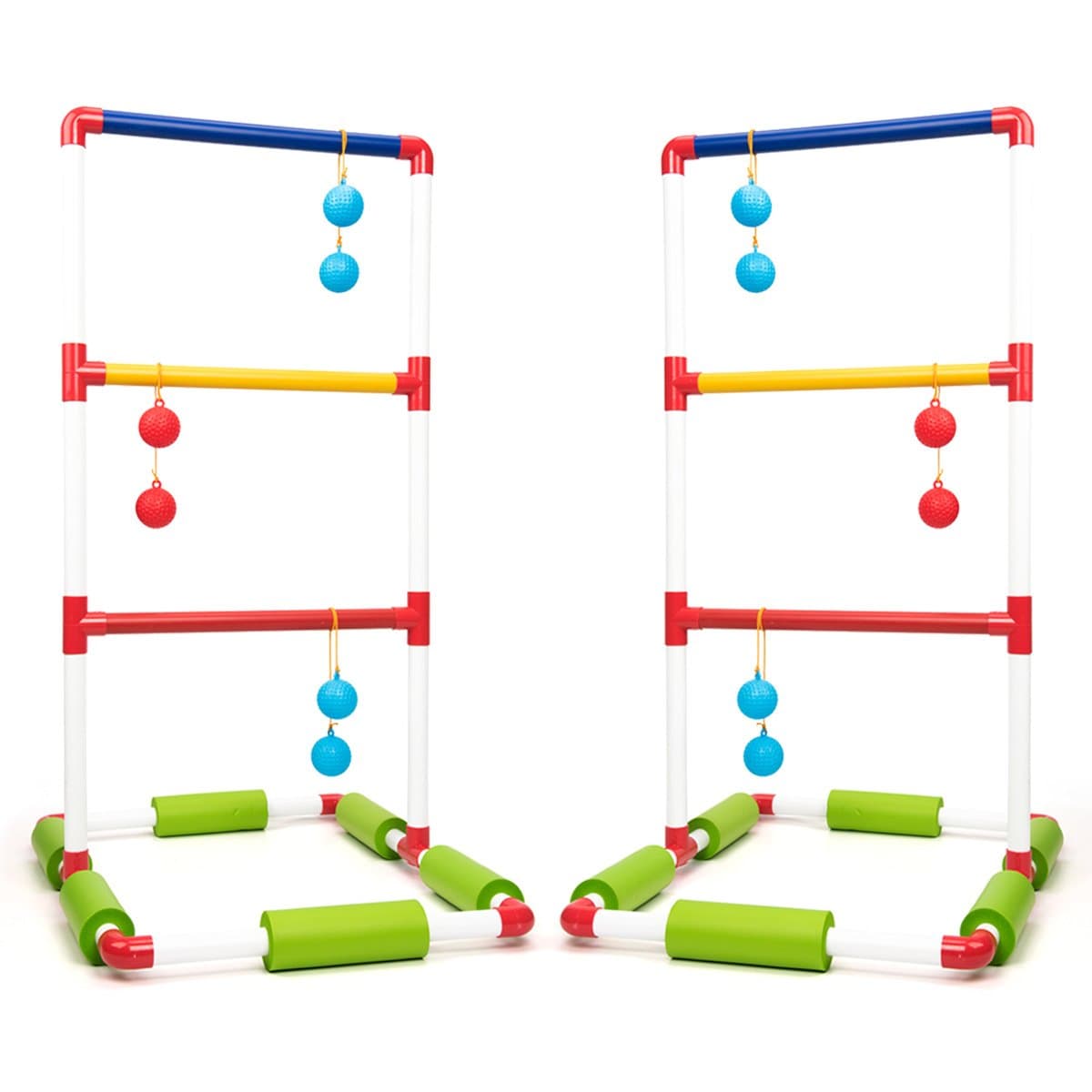 Floaty Ladder Golf Ball Toss Game Set with 6 Bolas and Carrying Case Outdoor Games For Family Reunion Ladderball Fun