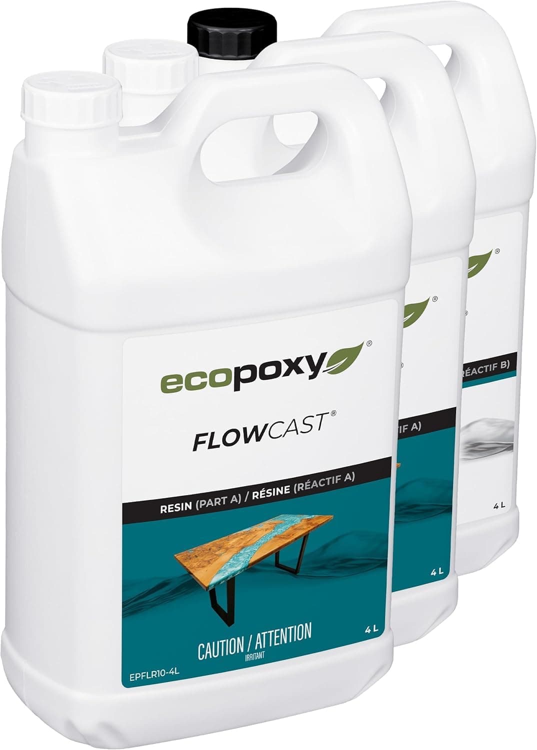 FlowCast Deep Pour Epoxy Resin Kit - 3.2 Gal / 12L: UV/Yellowing Resistant, Bio-Based Resin | Water Clear Epoxy for River/Ocean Tables and Other Deep Casting Bubble Free Epoxy Projects