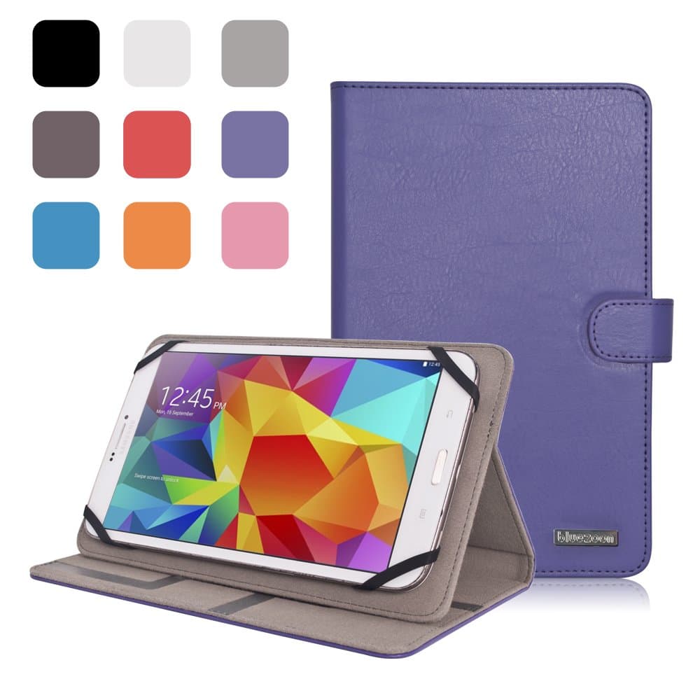 Universal Folio Case for 7.0 Inch 8.0 Inch Tablet, Leather Stand Protector Case Cover with Multi-angle Stand for 7" 8" Touchscreen Tablet, Dragon Touch, Chromo Inc, ProntoTec, NeuTab, Nextbook, Tagital, Alldaymall, Astro Queo, iRulu, ASUS, Acer, Toshiba, RCA, iView, Dell, HP, iPad mini, Nexus, Galaxy Tab, Android tablet (Fit for Device Dimension Between:4.37inch7.40inch and 5.06inch8.62inch) (Purple)