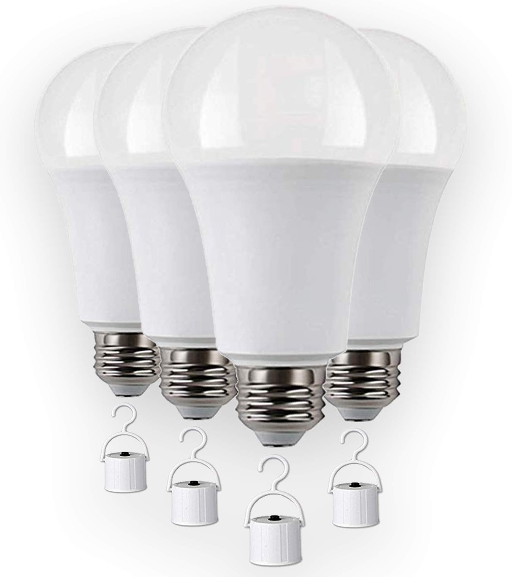 9-Watt Warm White LED Emergency Light Bulb, 4 Count, 120V AC, 850 Lumens, Battery Backup, Long Lifespan