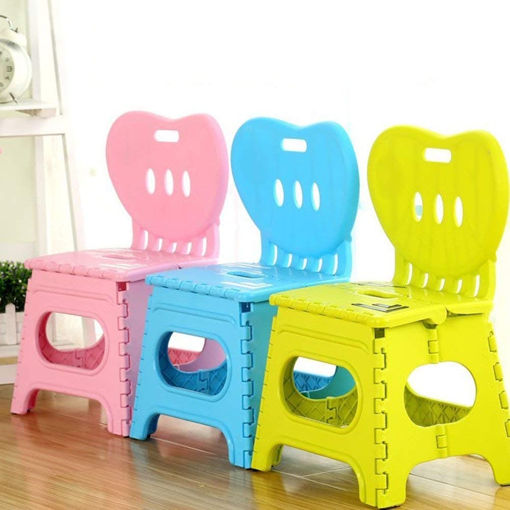 Octopus prime Kids Creative Portable ABS Folding Step Stool, Folding Chairs with Backrest (Multicolour)