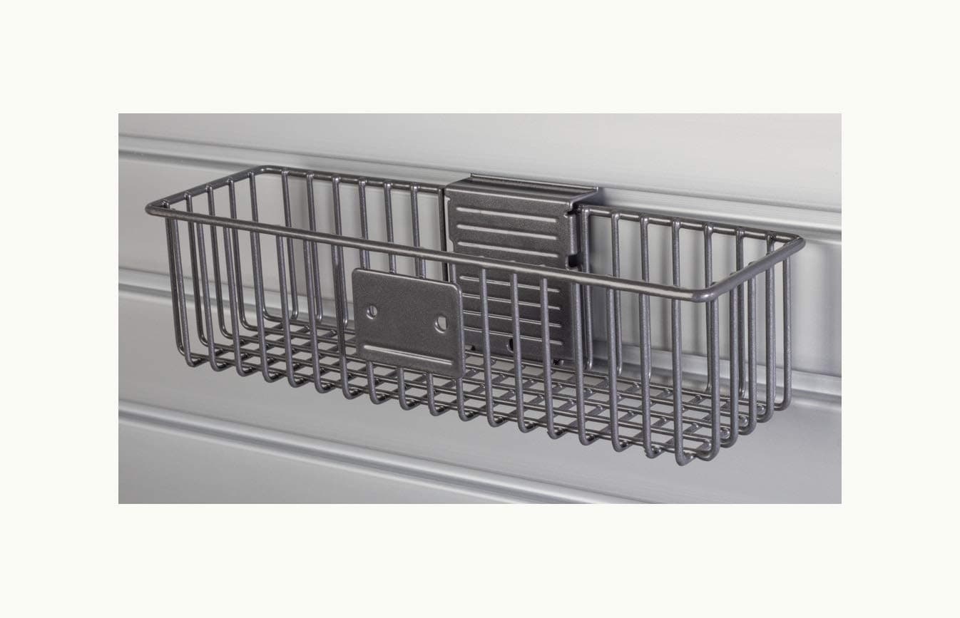 HandiWall Small Basket - 3 Inch x 12 Inch (Pack of Two) for Storage on Garage Slatwall Panels