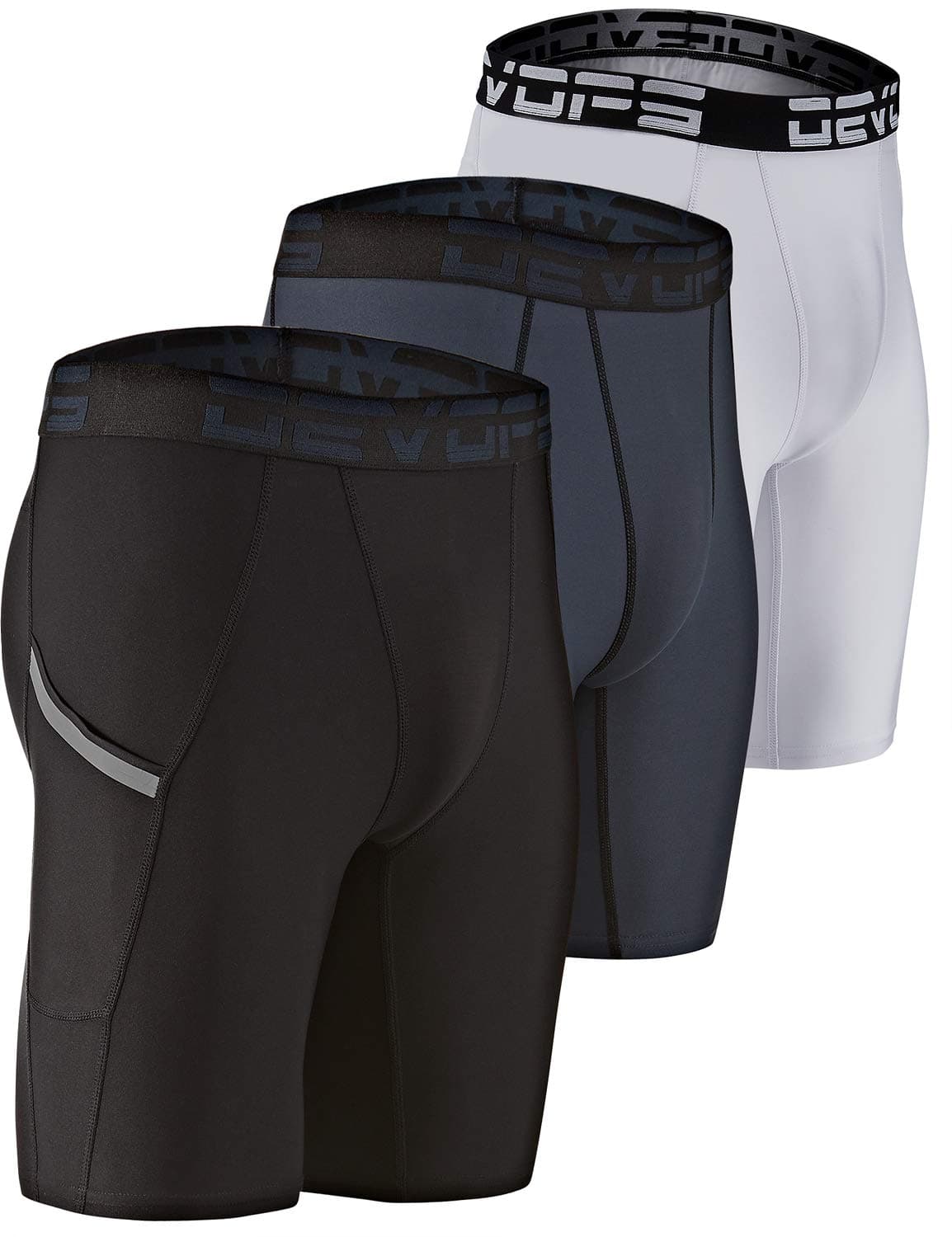 DEVOPS3 or 5 Pack Compression Shorts Men Spandex Sport Shorts Athletic Workout Running Performance Baselayer Underwear