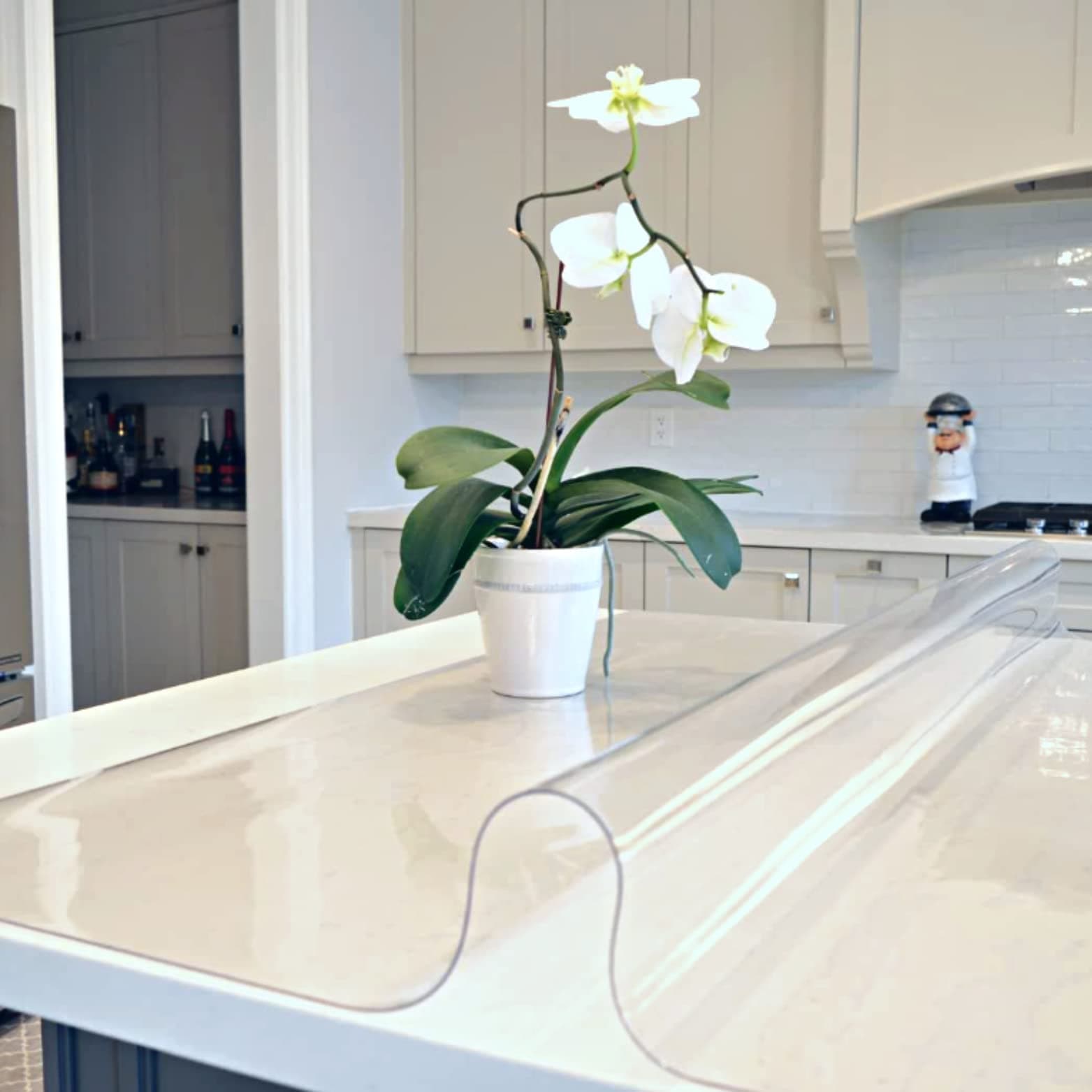 PVC Table Protector Table Cover/Protector Transparent 2mm Thickness Table Cloth Waterproof Clear Plastic PVC Soft Glass Table Cover Protector (100 x 60cm)