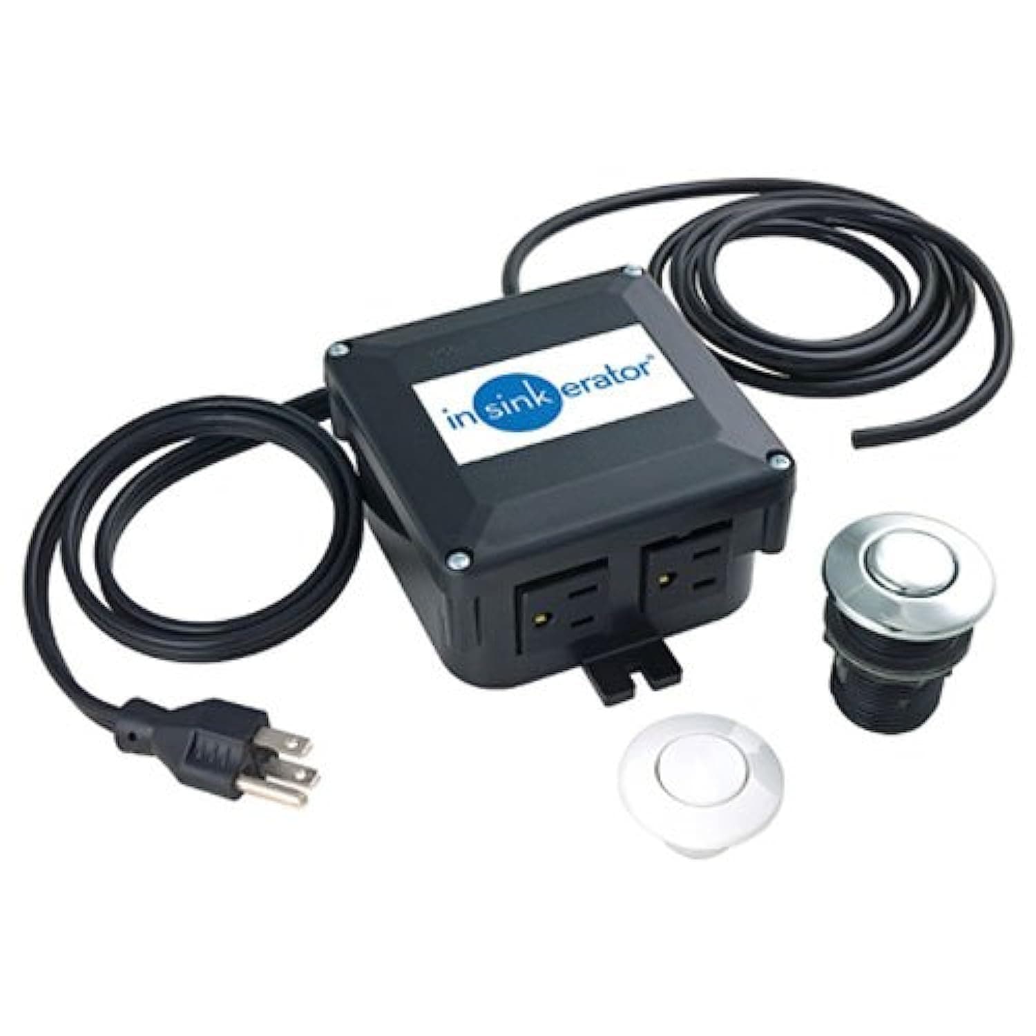 InSinkErator STS-OO Garbage Disposal Air Switch Set, Dual Outlet Switch for All InSinkErator Food Waste Disposal Models, Chrome/White