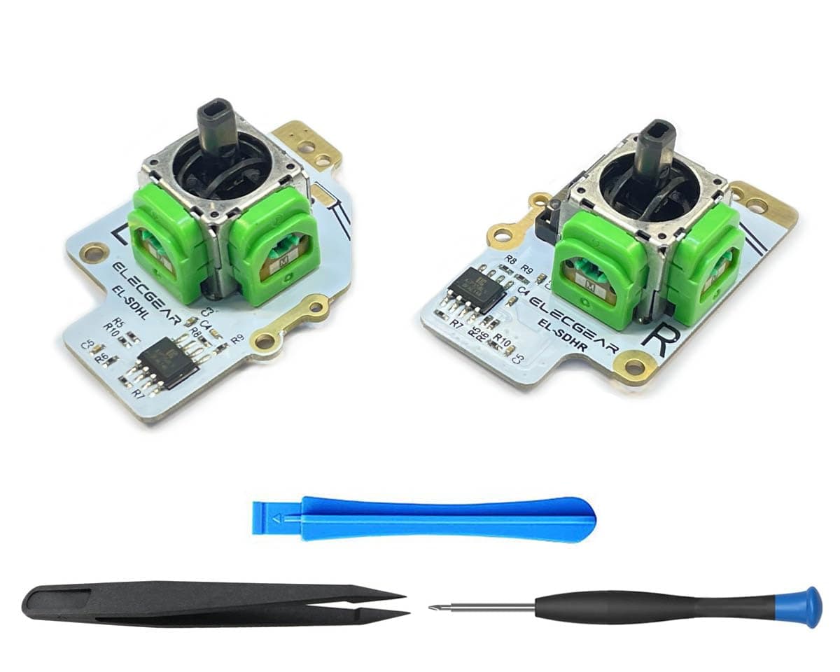 ElecGear TMR Joystick Replacement for Steam Deck LCD, Electromagnetic Hall Sensor Left and Right Thumbstick Module PCBA for Controller MEDA and MHDA