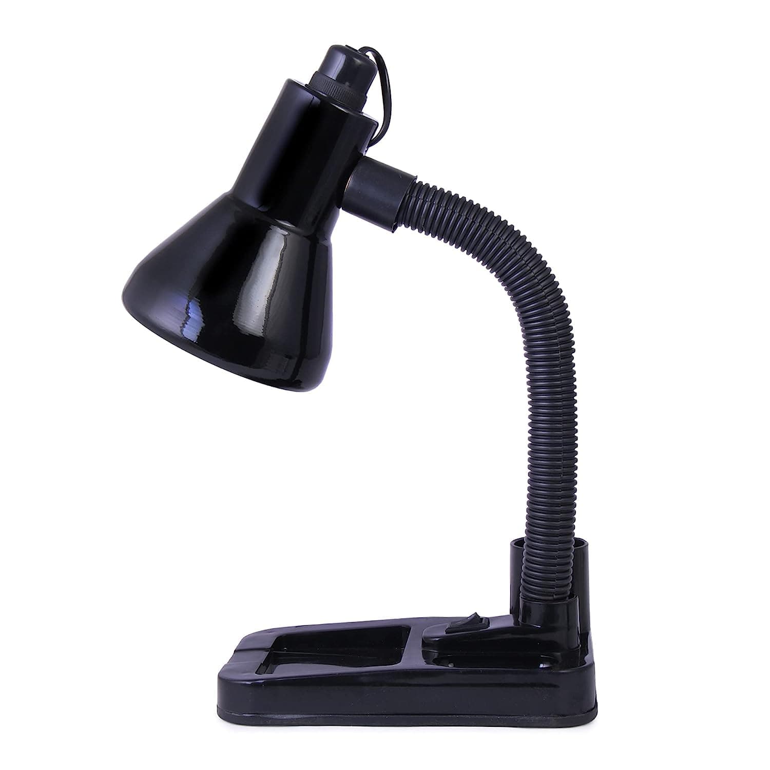 Stylish Black Adjustable Table Lamp for Home/Office/Study (Bulb Not Included, Pack of 1,Plastic)