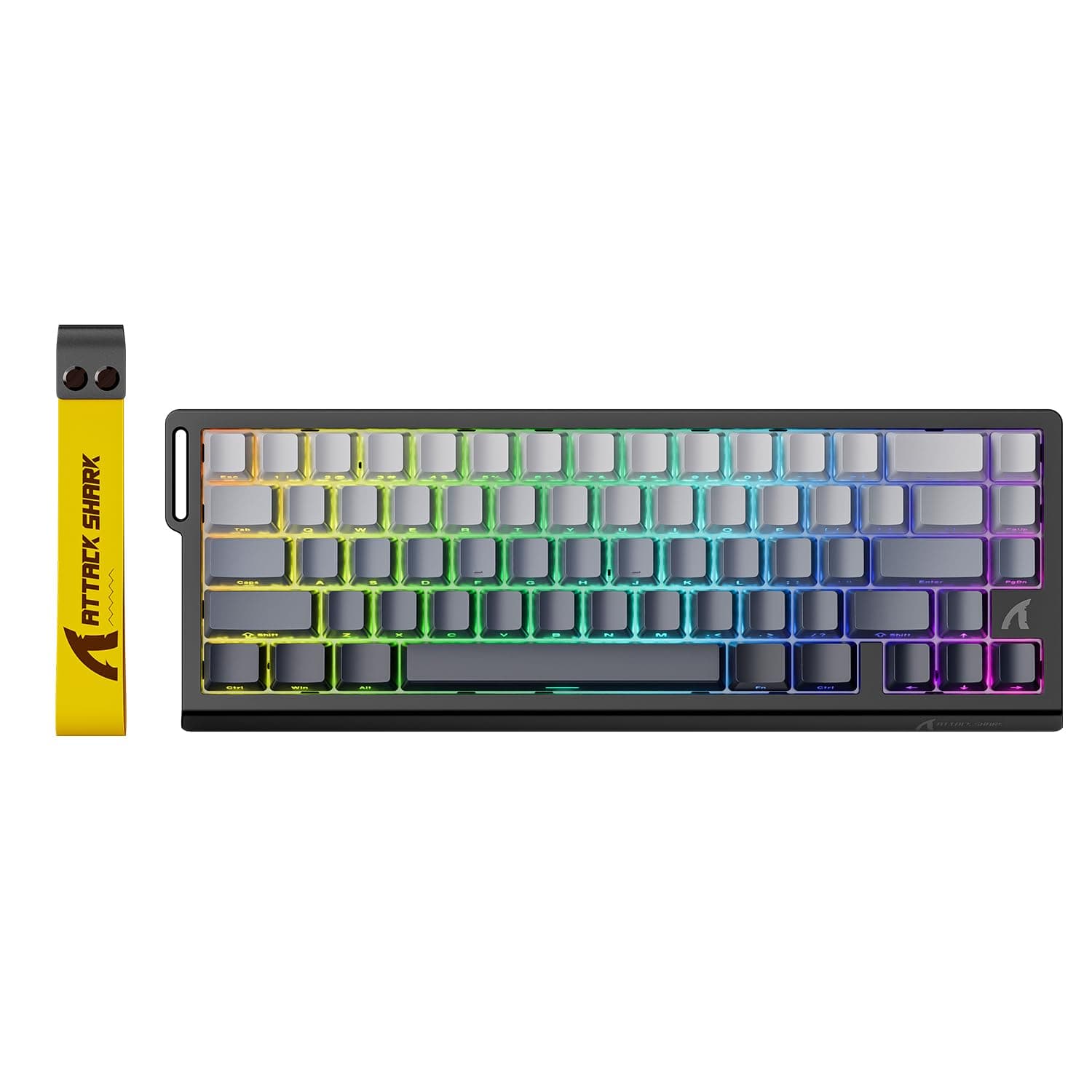 ATTACK SHARK X68HE Rapid Trigger Mechanical Gaming Keyboard 60% Wired TKL with Adjustable Actuation,Hall Effect Magnetic Switch,8KHz Polling Rate,RGB Backlit,Top Mount,Side Printed Keycap(Moonlight)