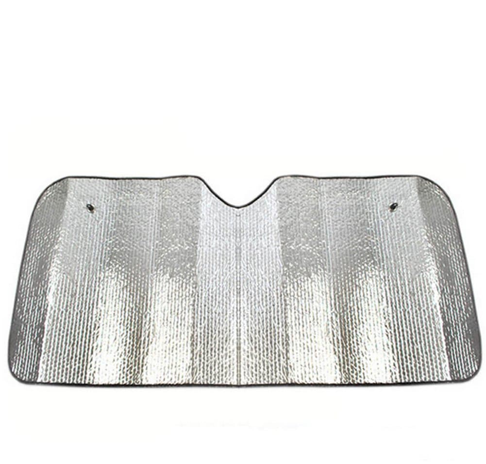 Leisial Large Car Front Windscreen Windshield Sun Shade Heat Reflective Windshield Visor Front Window UV Parasol Excellent UV Sun and Heat Reflector Easy to Use Sun shade-silver (140 * 70 cm)