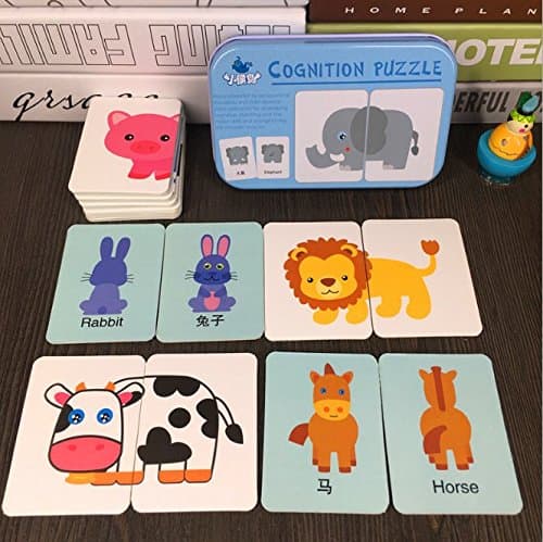 My First Learning , Head and Tails, Front and Back, Puzlle Gamess Packaged with Metal Box