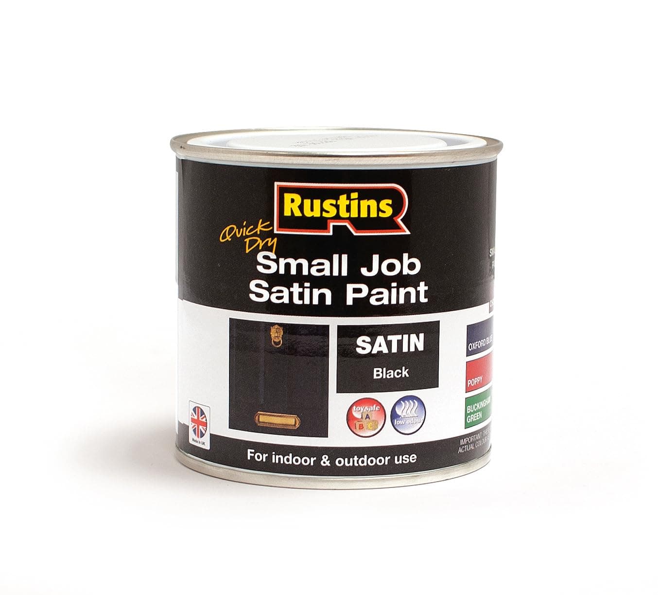 RUSTINS Small Job Satin Paint Black 250ml
