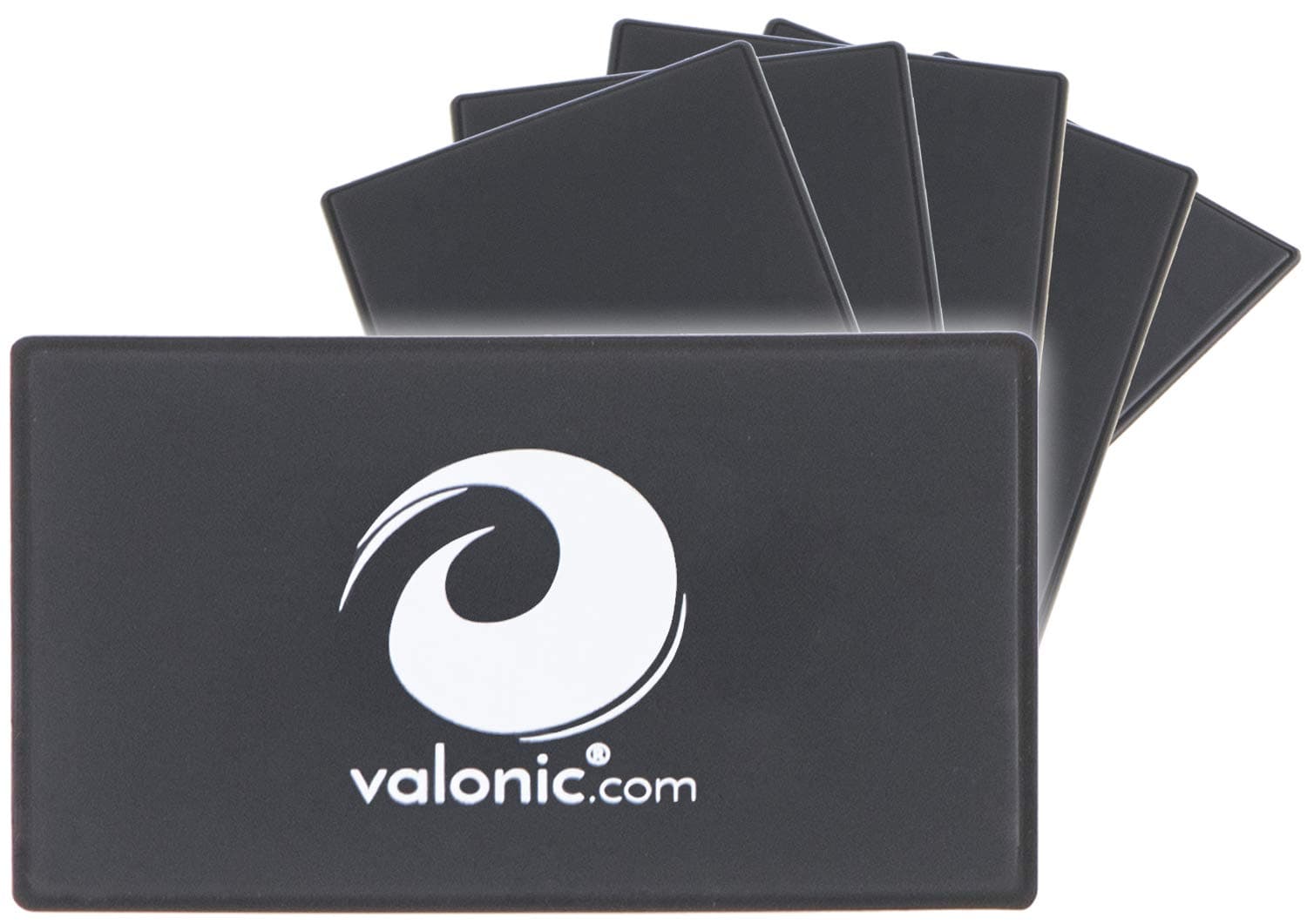 valonic RFID wallet shield - ultra slim - 6-pack - RFID blocking guard card - black - fraud protection for credit cards and debit cards