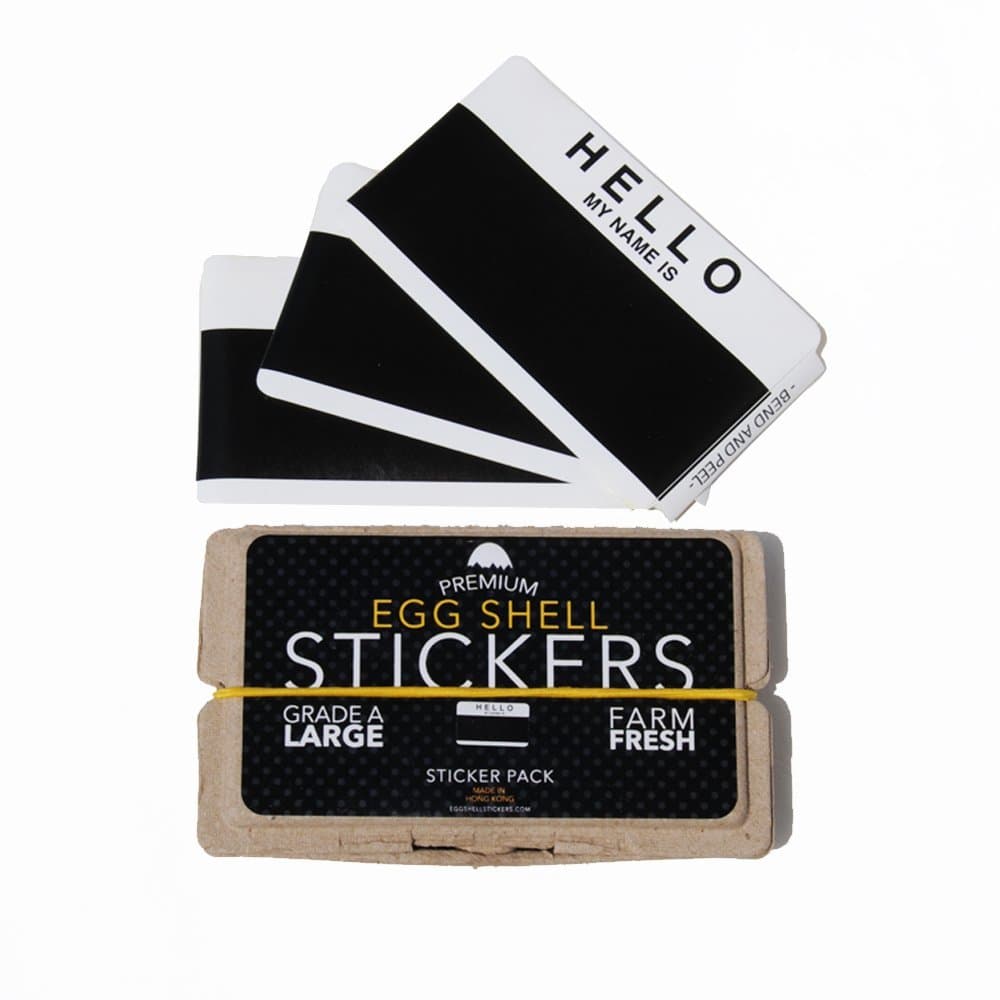 "Hello My Name is Black & White Blanks Pack - 80pcs Street Art Sticker Slaps Authentic Graffiti Art Stickers
