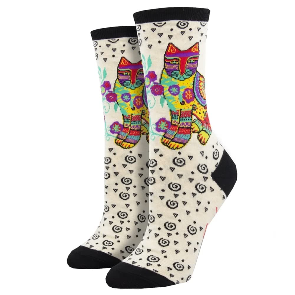 SocksmithWomen's Crew Socks Laurel Burch Maya Cat