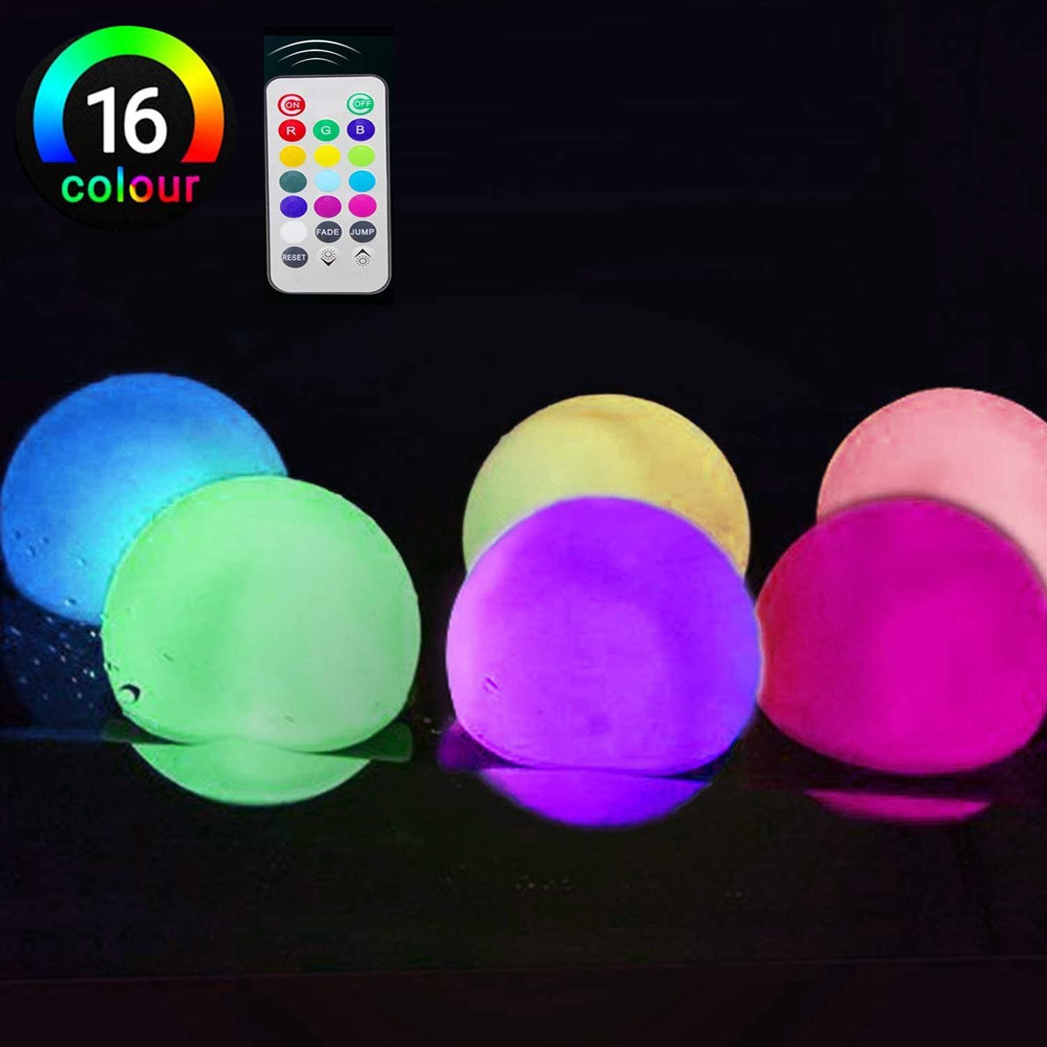 VACTER 6 Pack Flashing LED Ball Light, 3 inch Mood Light Garden Deco Balls Color Changing LED Floating Waterproof Mood Light for Garden Decoration for Pool Pond Party Oration Birthday Holidays Party
