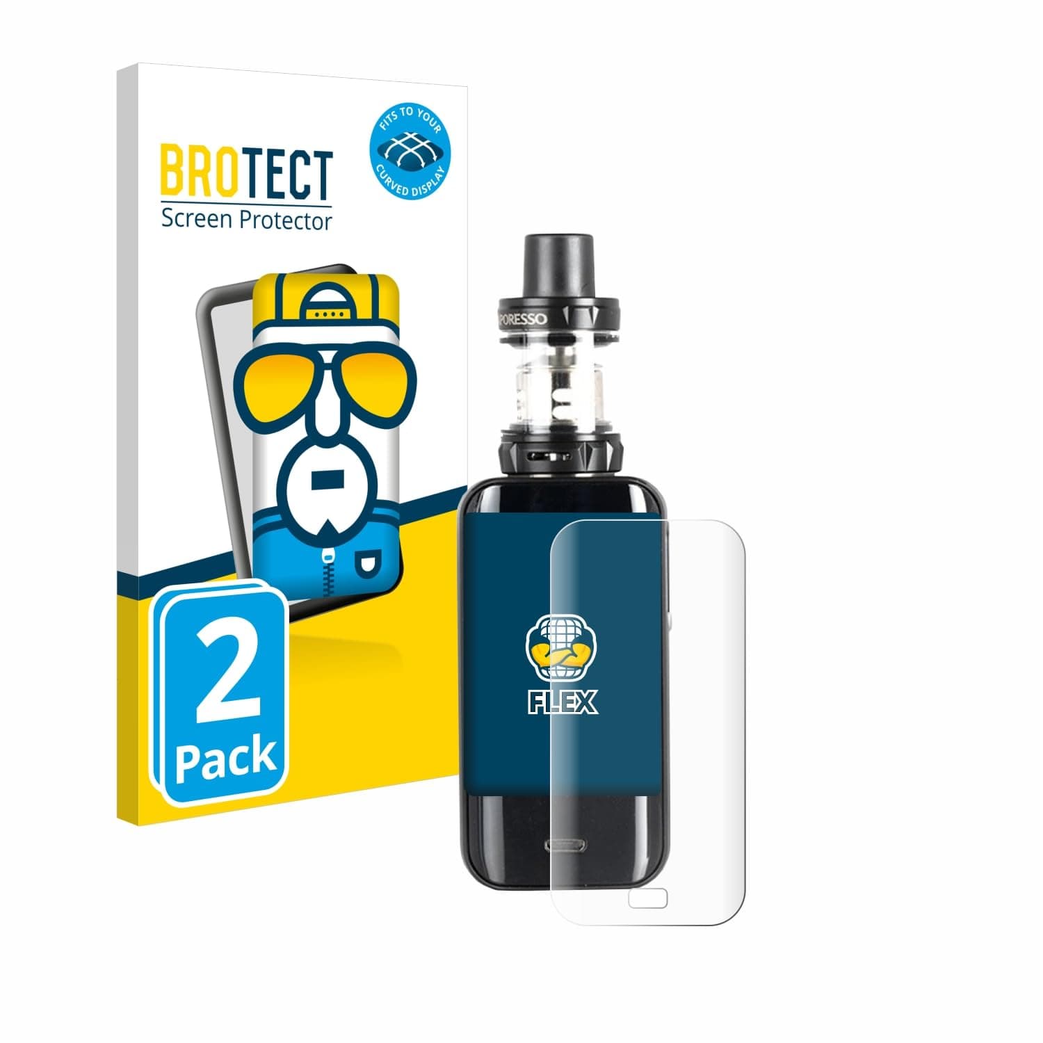 brotect 3D Curved Screen Protector compatible with Vaporesso Luxe 2 Pack - Full Screen Coverage