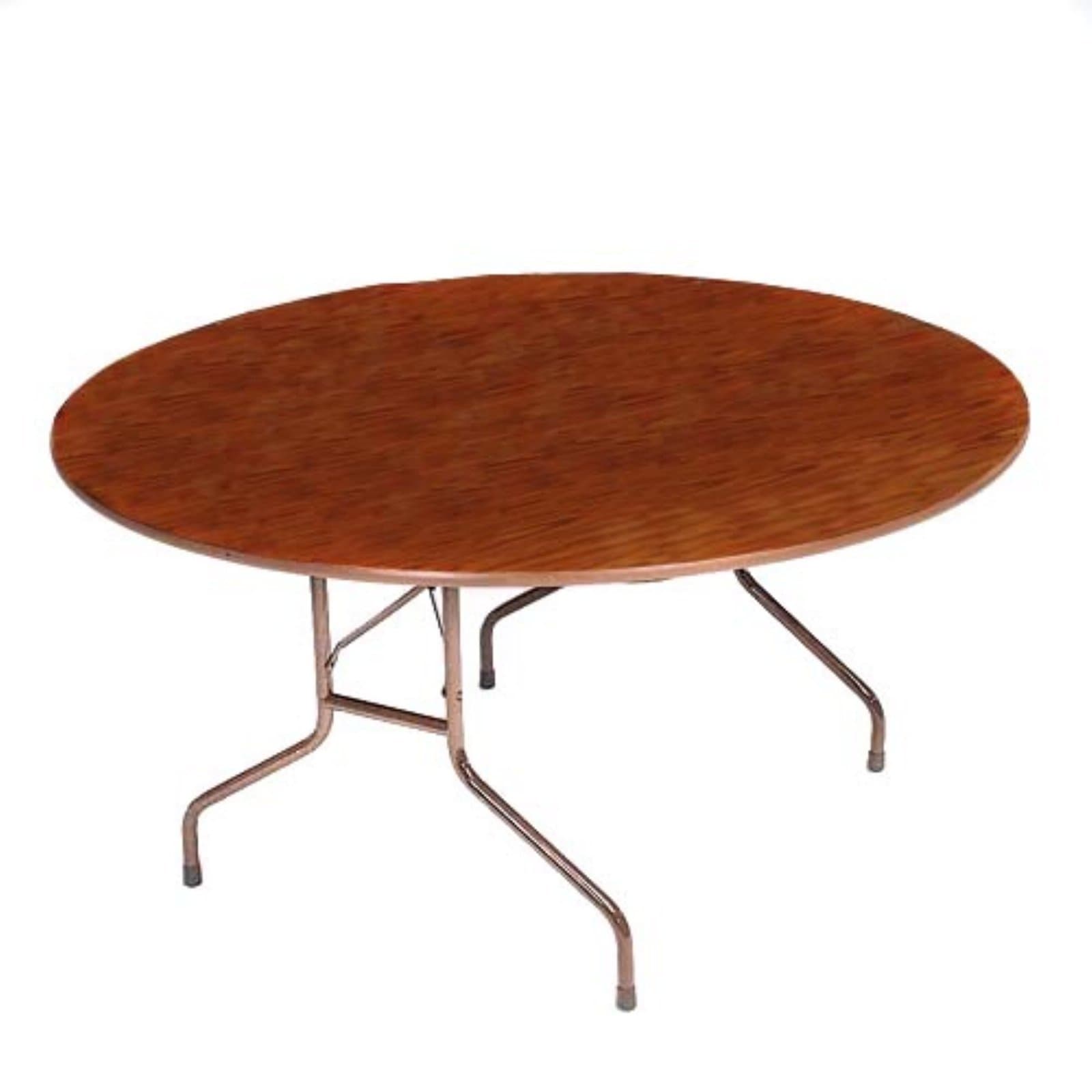Round Solid Fixed Height Folding Table (60 in. x 72 in. Oval/Med Oak)