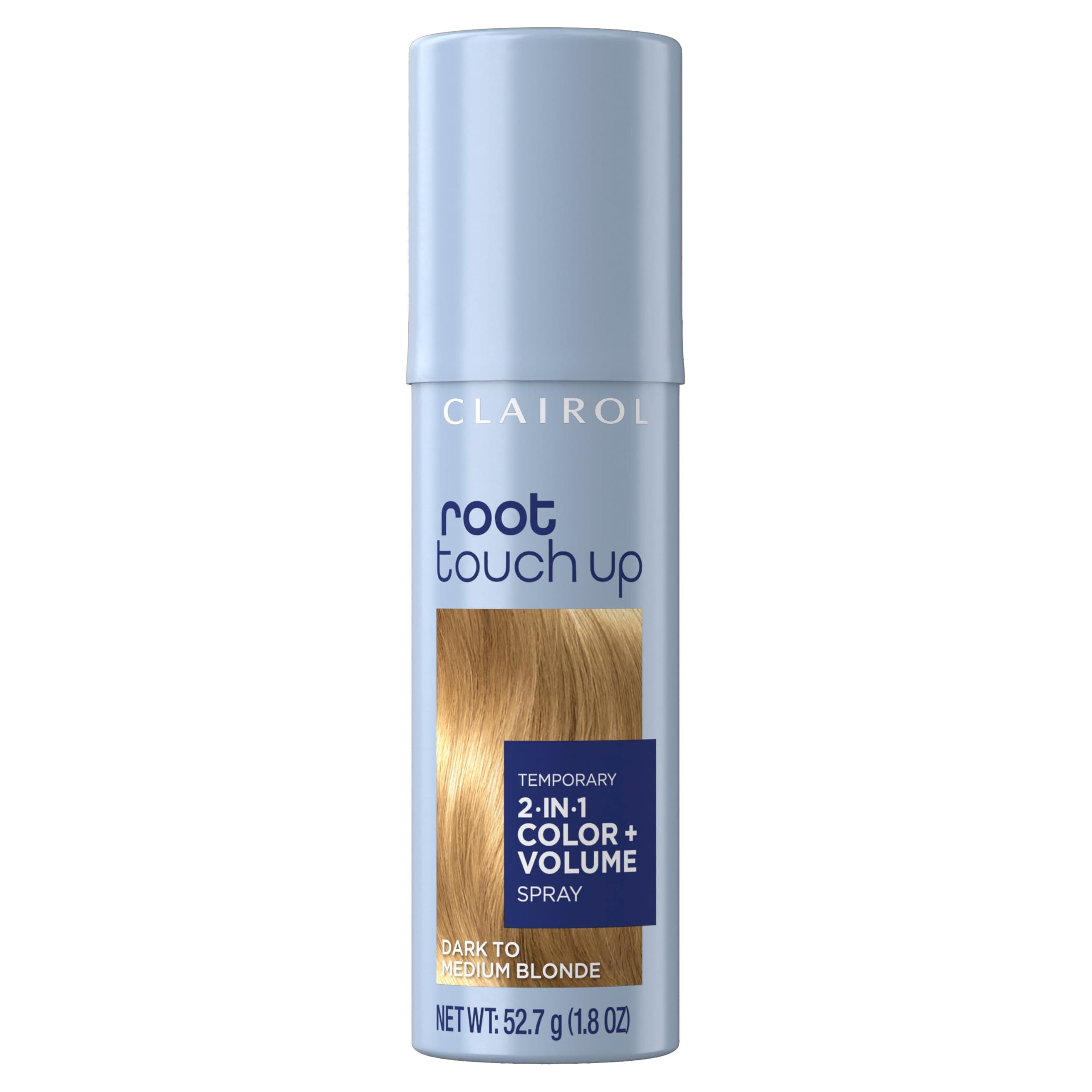 Clairol Root Touch-Up Color + Volume 2-in-1 Temporary Hair Coloring Spray, Dark to Medium Blonde Hair Color, Pack of 1 - Packaging May Vary