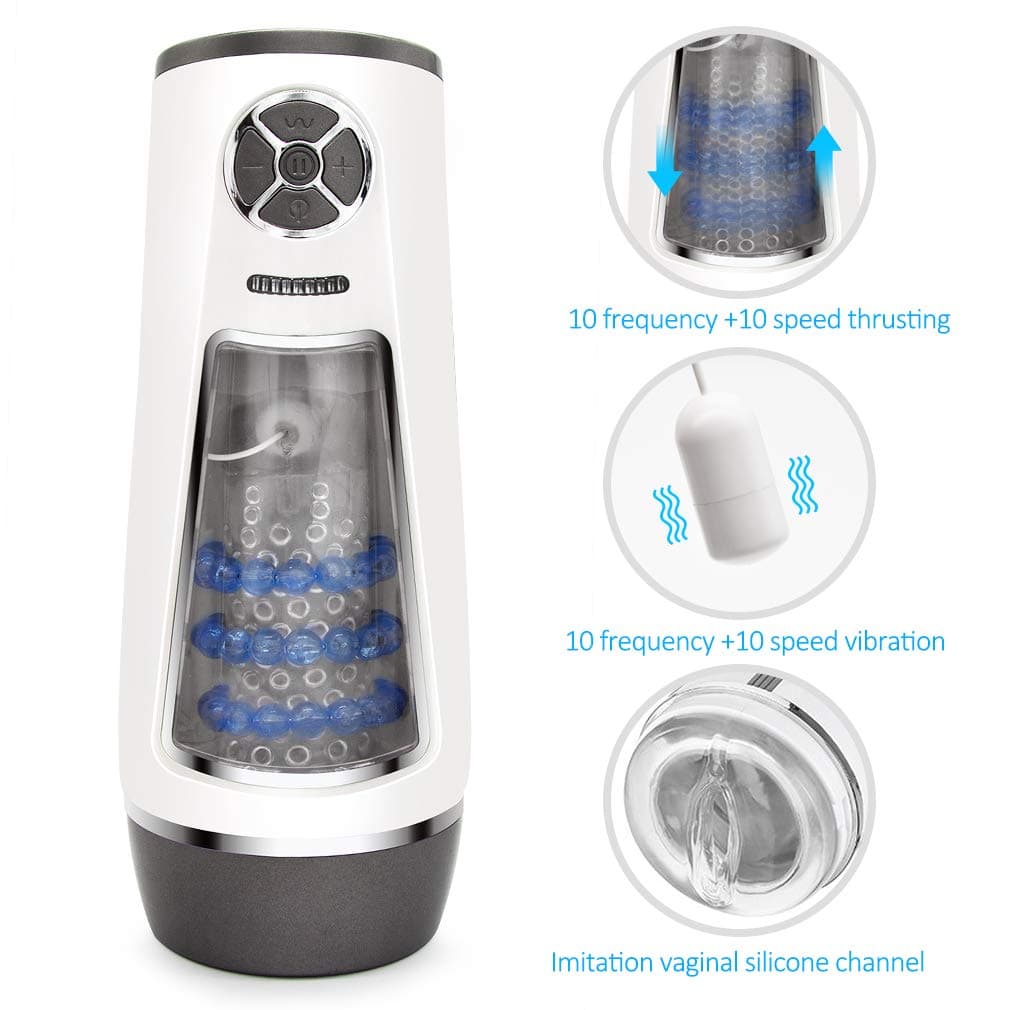 USB Rechargeable Automatic Piston Telescopic Rotation Handsfree 10 Modes 10 Speeds Sleeve Stroker Men Oral S(exy Toy for Male, Electric Sexy Underwear Device for Men,H-03