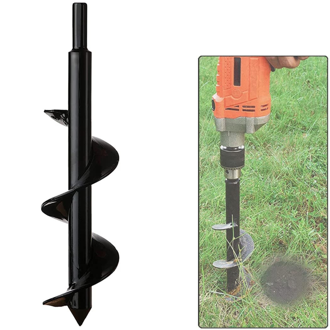 Garden Drill Digger, Soil Cultivator Drill Bit, Hex Shank Rust-Proof Steel, Flower Bulb Planters Auger for Digging Holes Deep Cultivating, DIY Tool for Planting Trees Shrubs (Dia:8cm L:30cm)