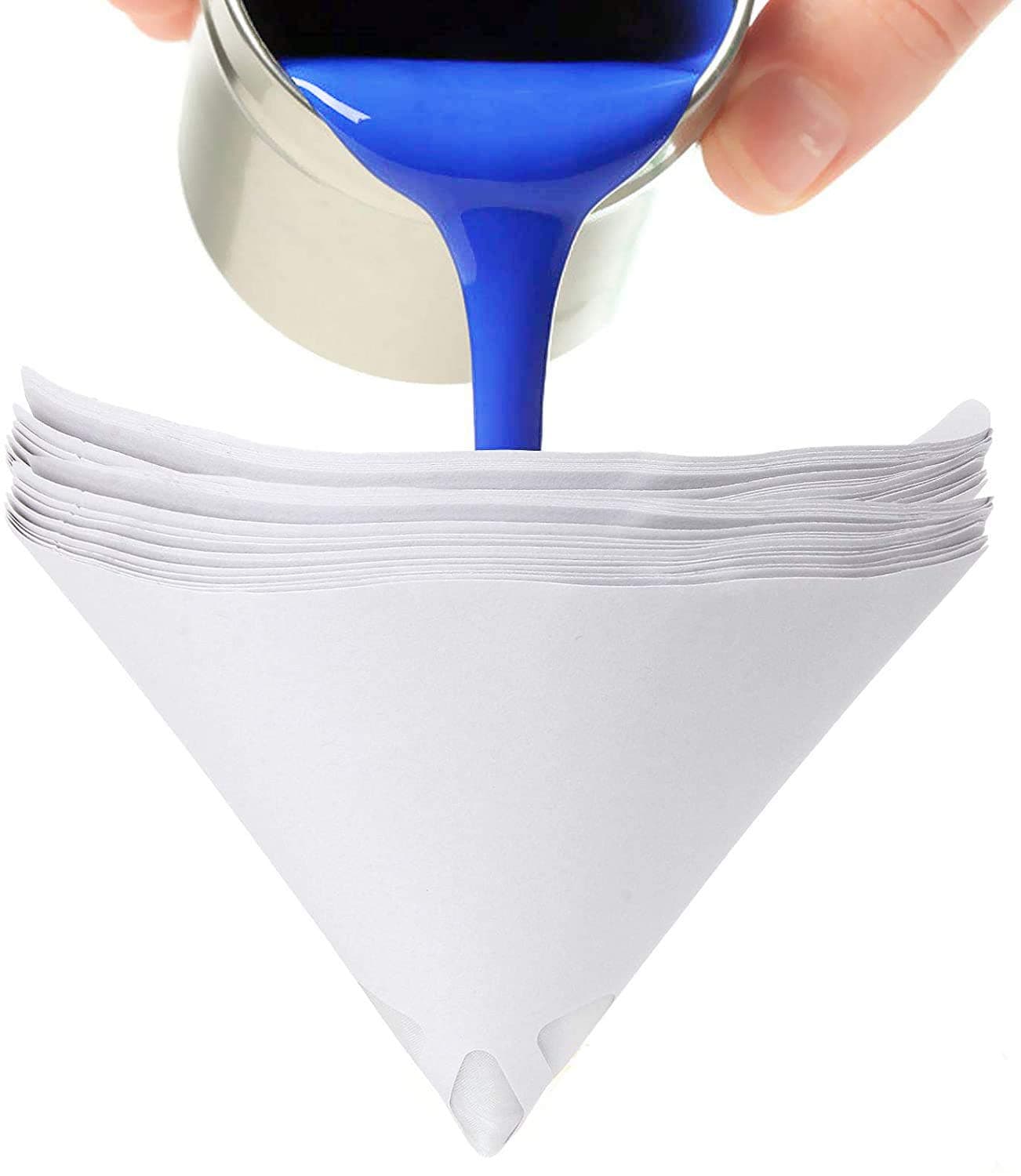 200 Pack 150 Micron Paint Filter Cone, Fine Nylon Mesh Funnel, Ideal for Automotive & House Paints